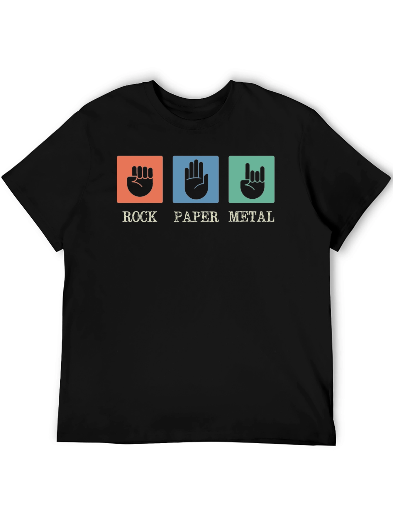 Black Rock Paper Metal T-Shirt - Funny Musician Tee view 5