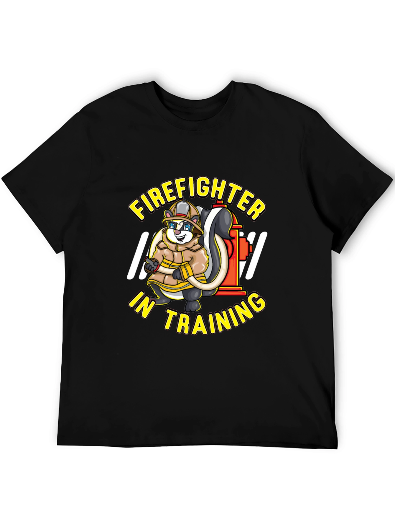 Black Firefighter In Training Skunk T-Shirt view 5