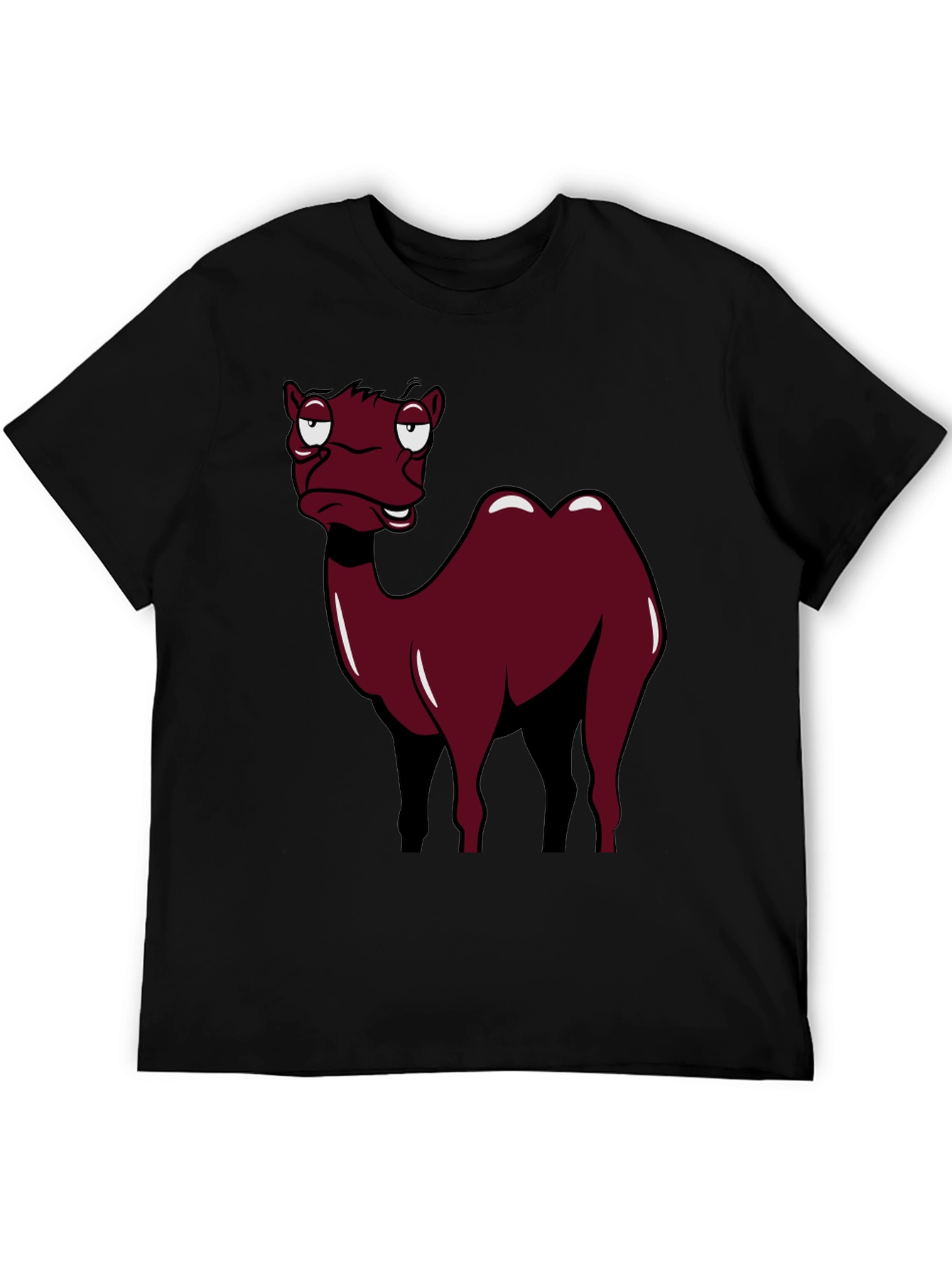 Black Camel Cartoon Graphic T-Shirt view 5