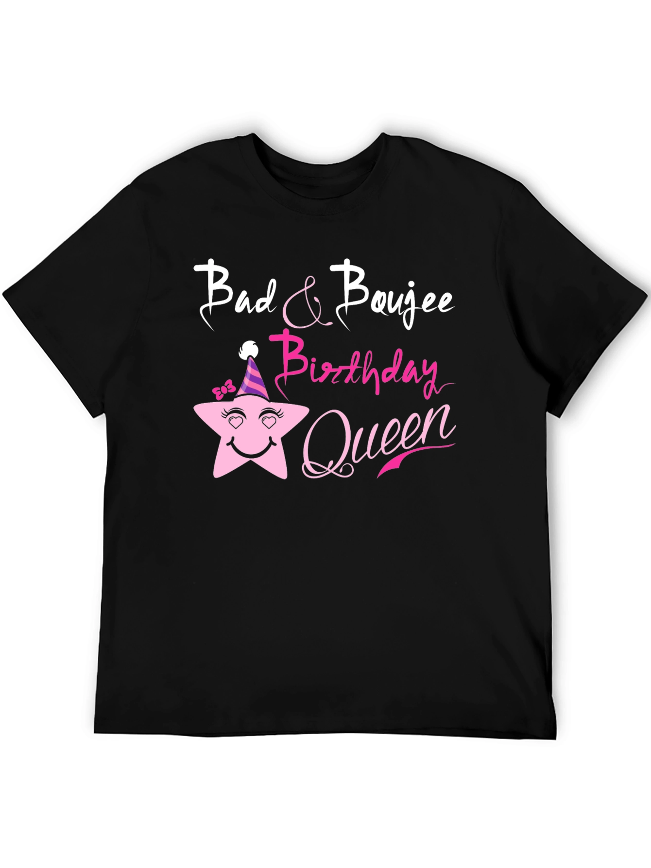 Black Bad & Boujee Birthday Queen Black T-Shirt view 5