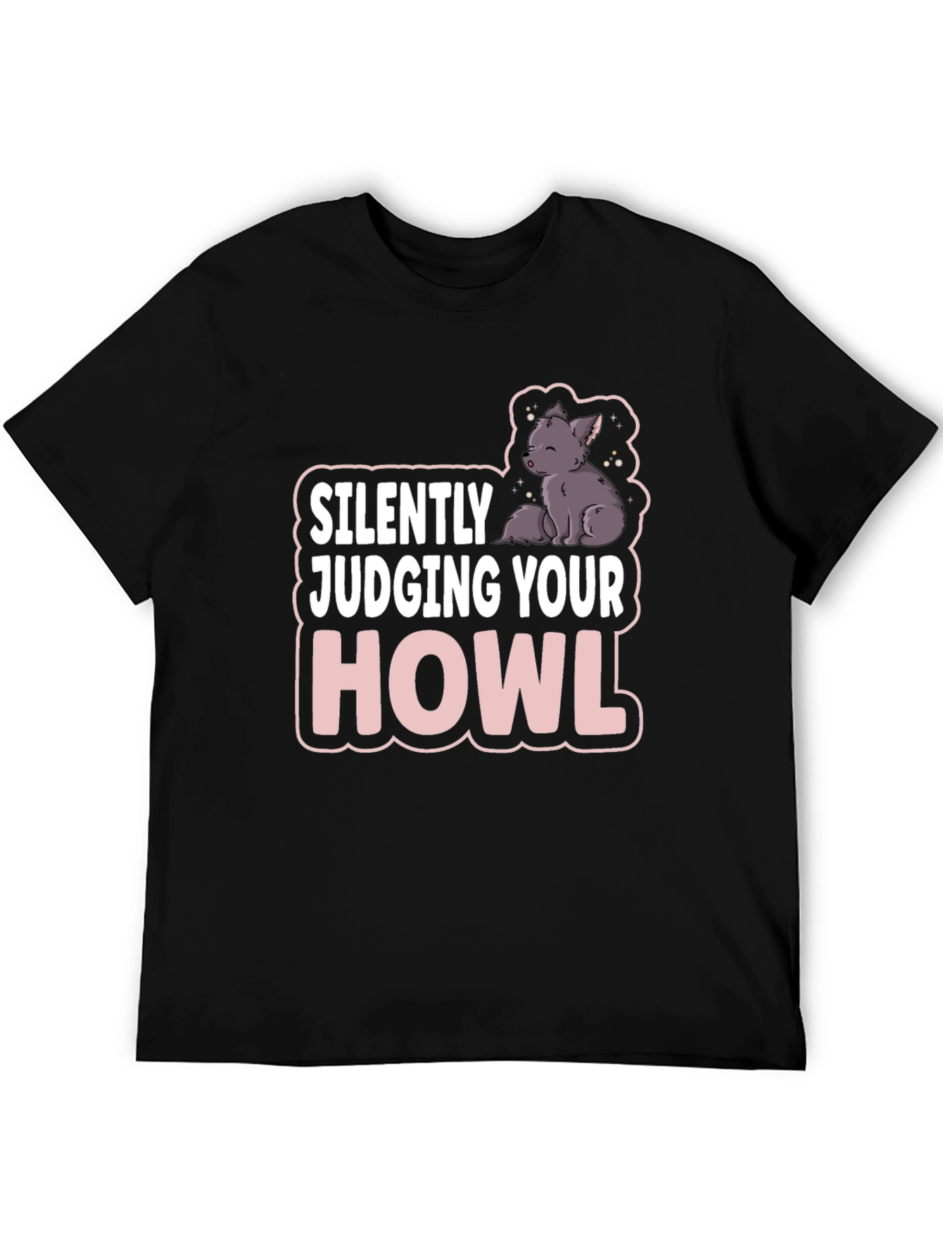 Black Silently Judging Your Howl T-Shirt - Funny Wolf Tee view 5