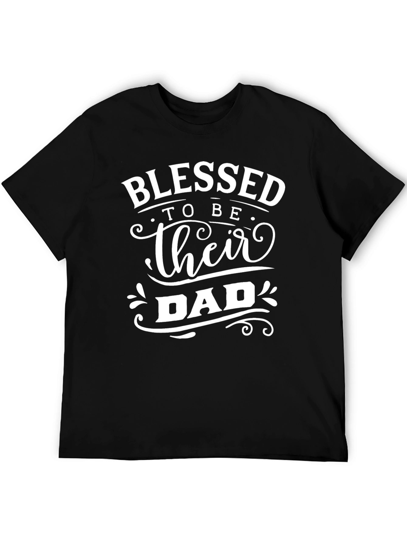 Black Blessed to be Their Dad T-Shirt view 5