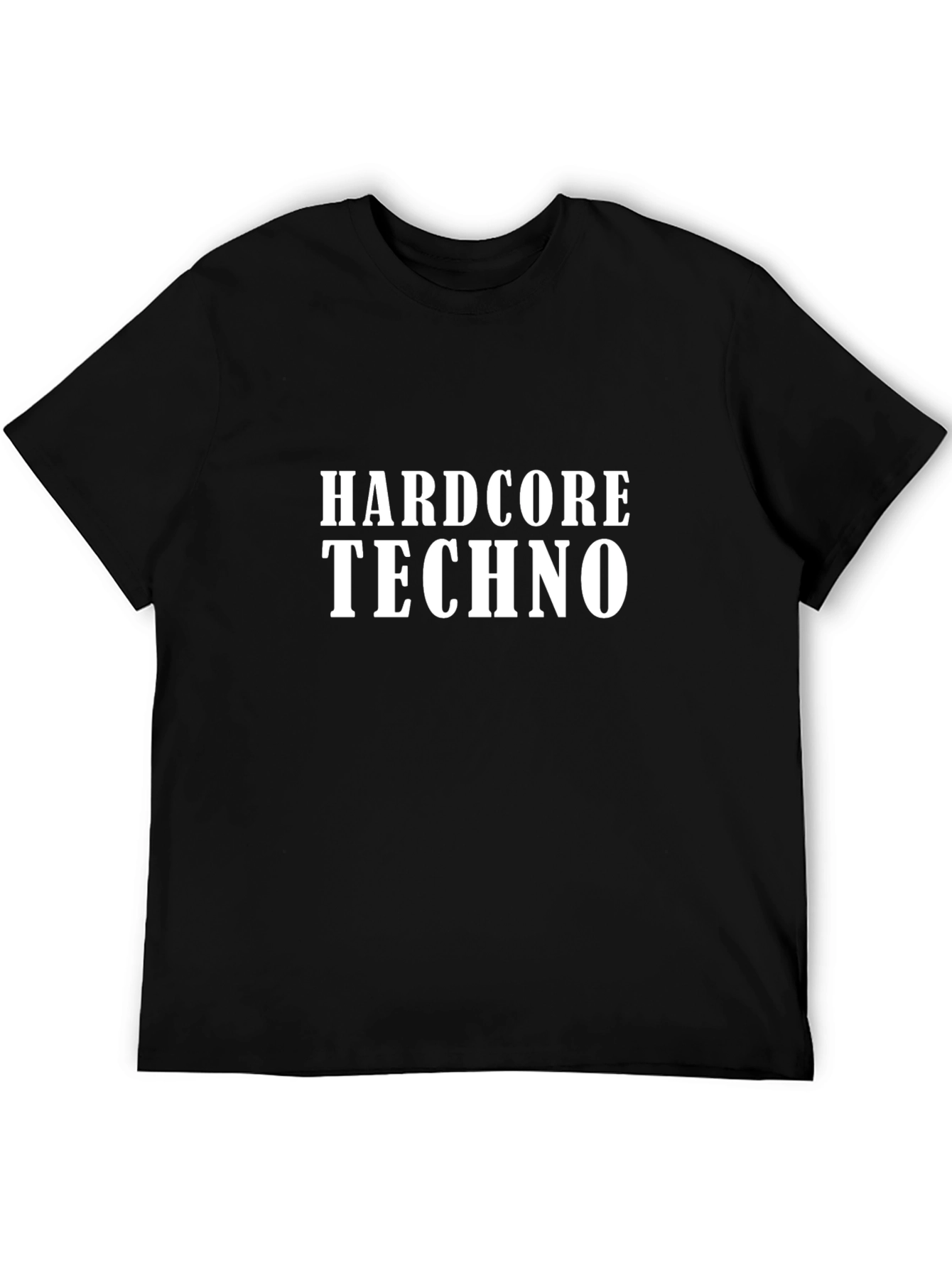 Black Hardcore Techno T-Shirt - Black Cotton Tee view 5