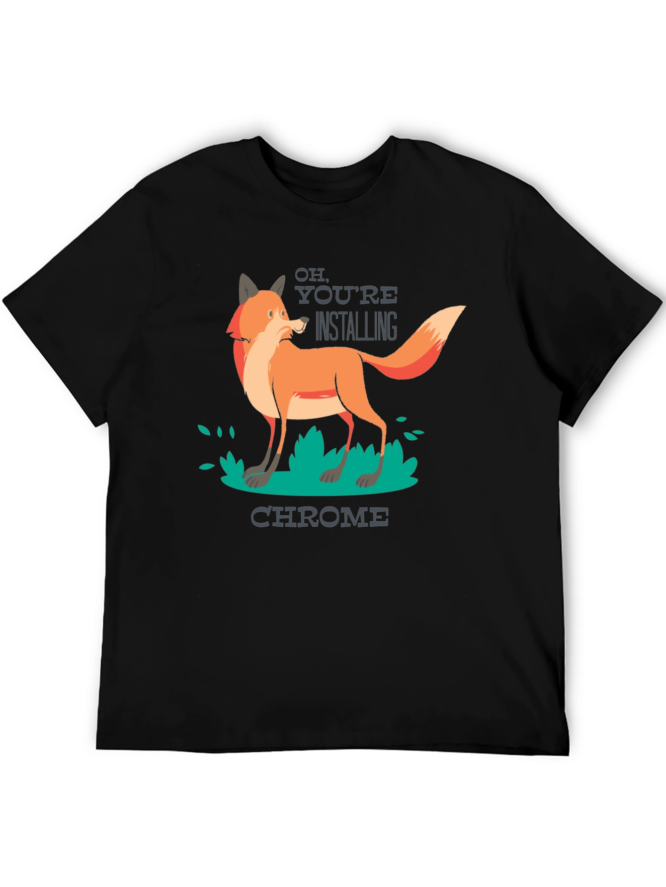 Black Firefox vs Chrome T-Shirt - Funny Geek Tee view 5