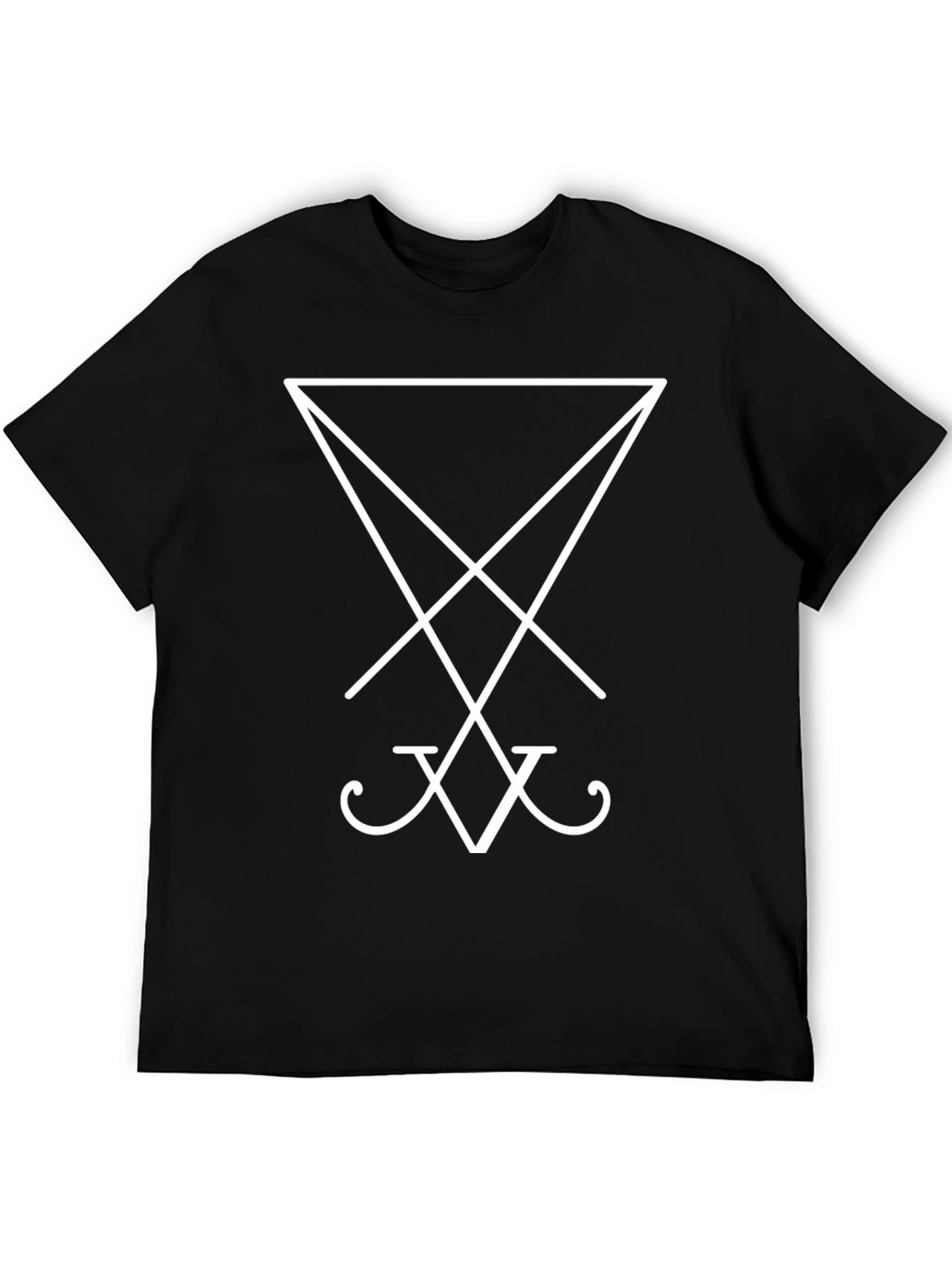 Black Lucifer Seal T-Shirt - Stylish Occult Design view 5