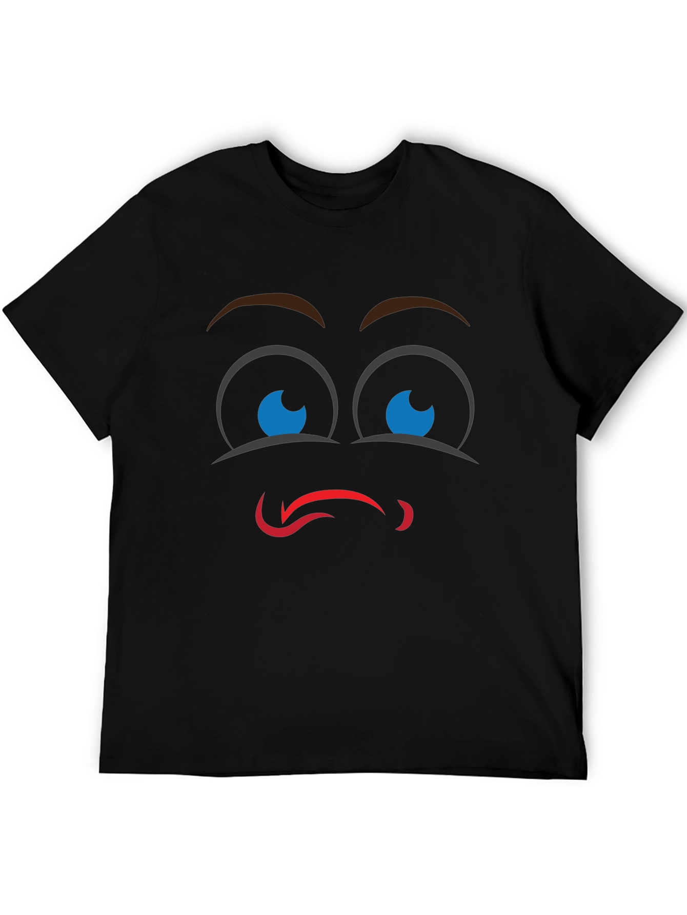 Black Funny Face Graphic Black T-Shirt view 5