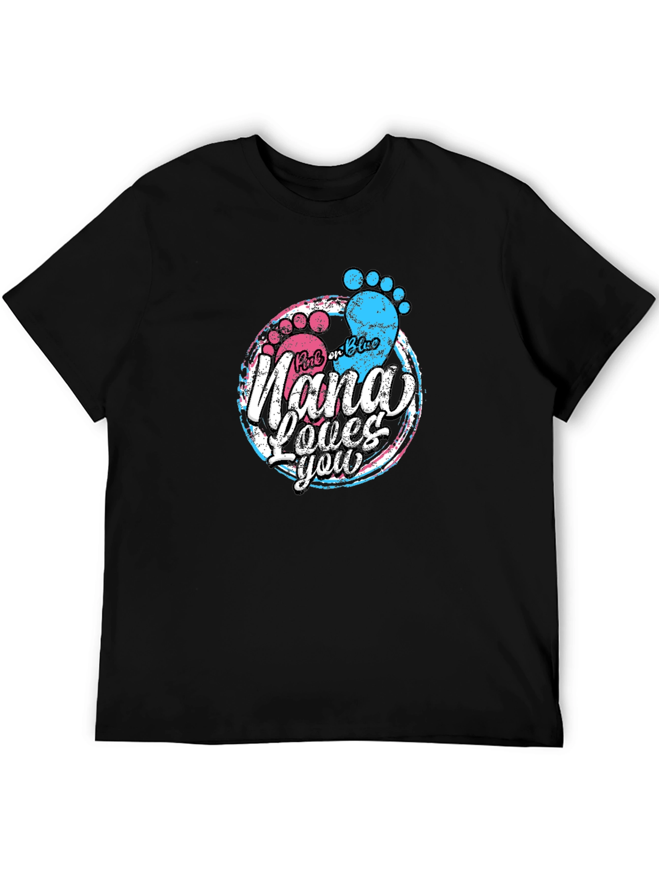 Black Pink or Blue Nana Loves You T-Shirt - Gender Reveal Tee view 5