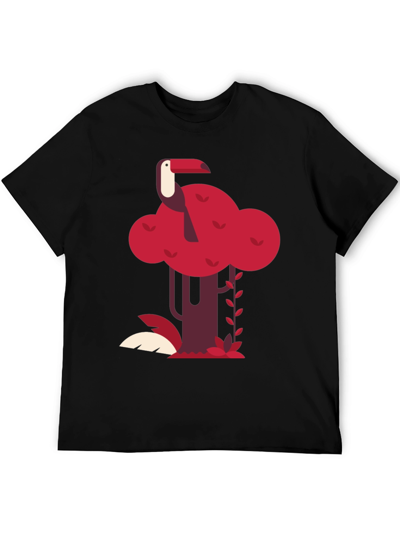 Black Tropical Toucan Graphic Tee - Black view 5