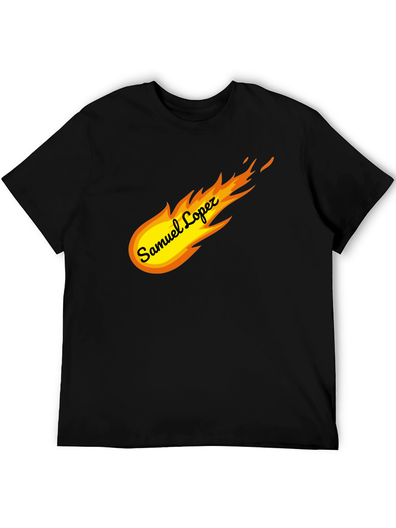 Black Samuel Lopez Comet T-Shirt - Stylish Graphic Tee view 5