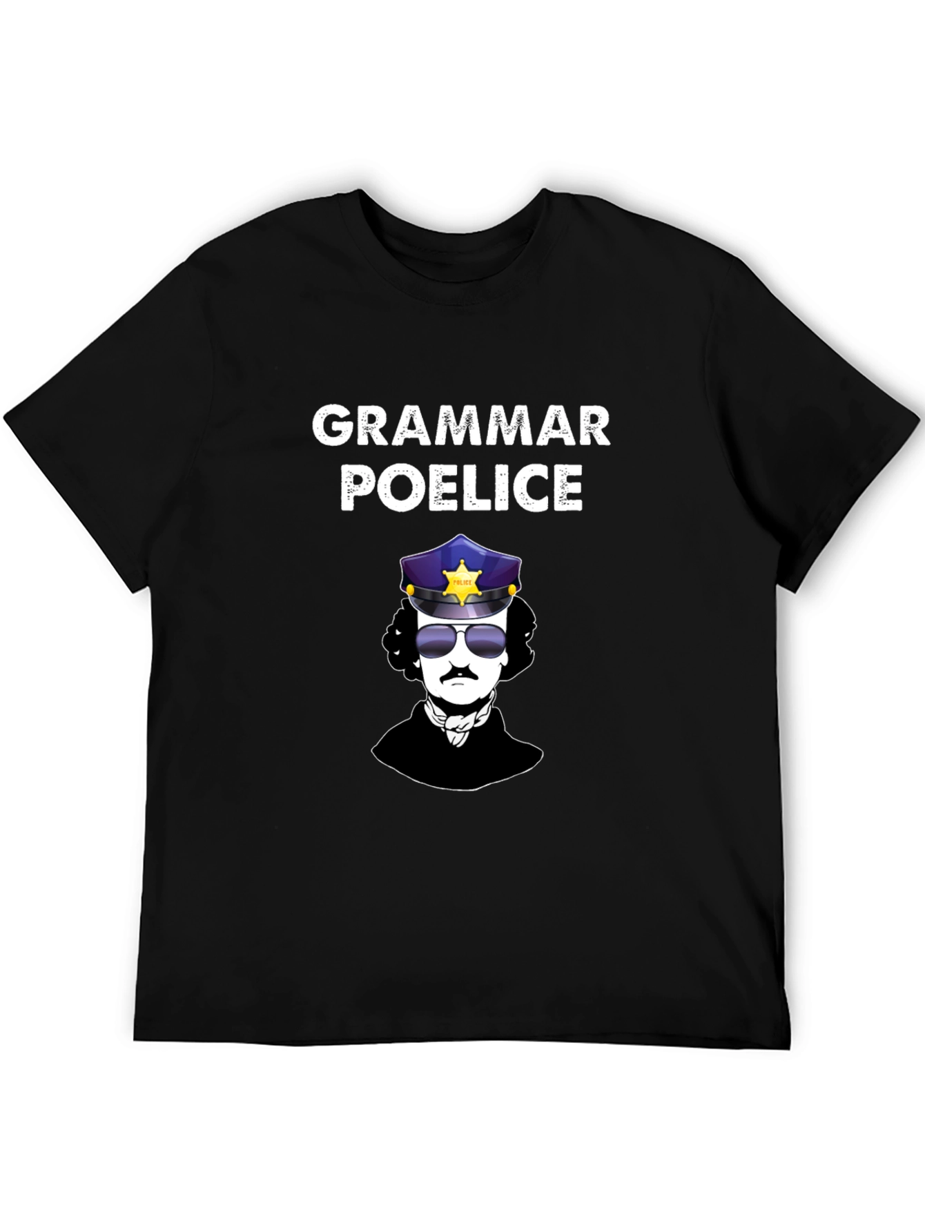 Black Grammar Poe-lice T-Shirt | Edgar Allan Poe view 5