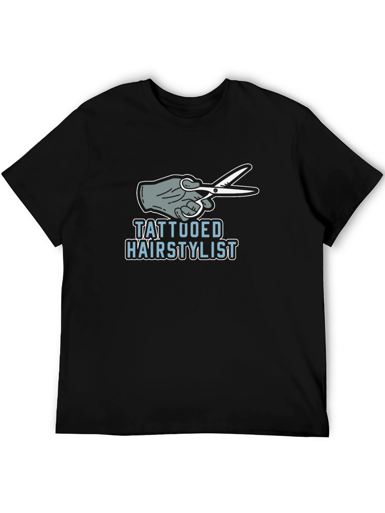 Black Tattooed Hairstylist Graphic T-Shirt - Cool Barber Tee view 5