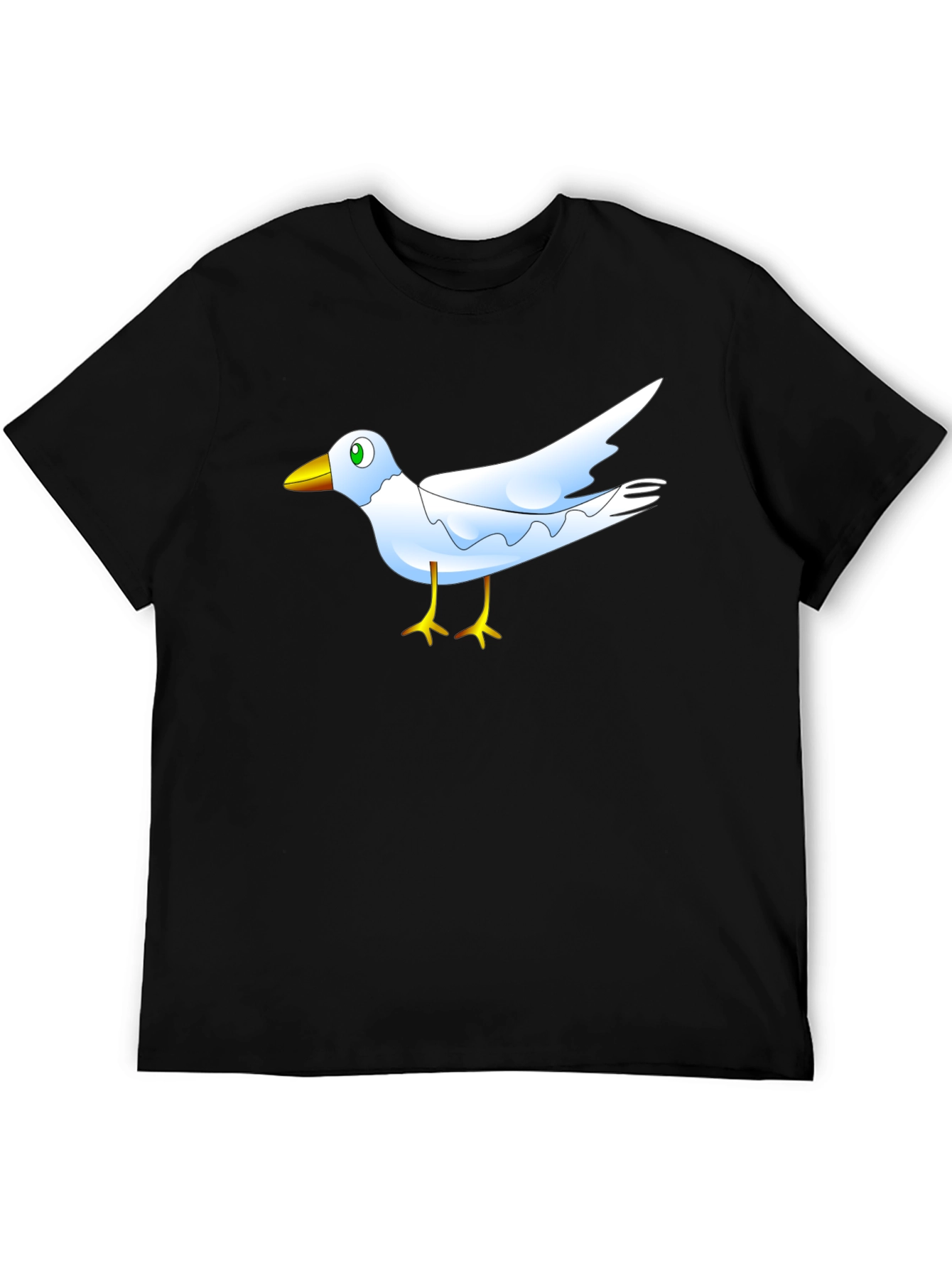 Black Cartoon Bird Graphic Black T-Shirt view 5