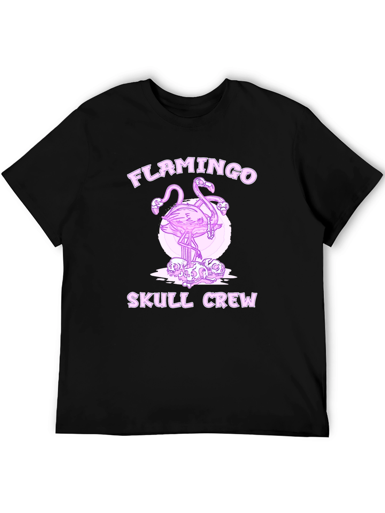 Black Flamingo Skull Crew Black T-Shirt view 5