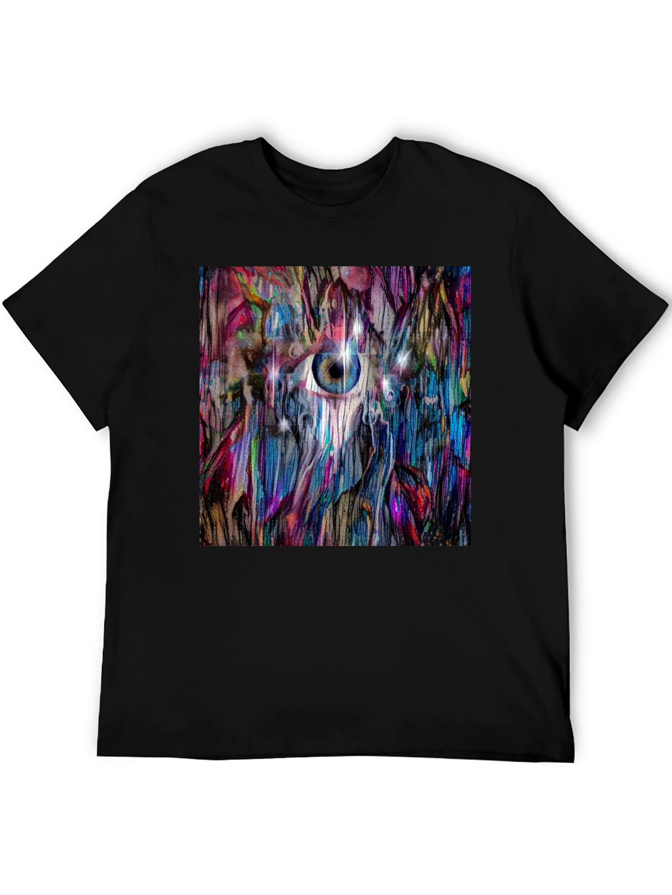 Black Abstract Eye T-Shirt: Artistic Graphic Tee view 5