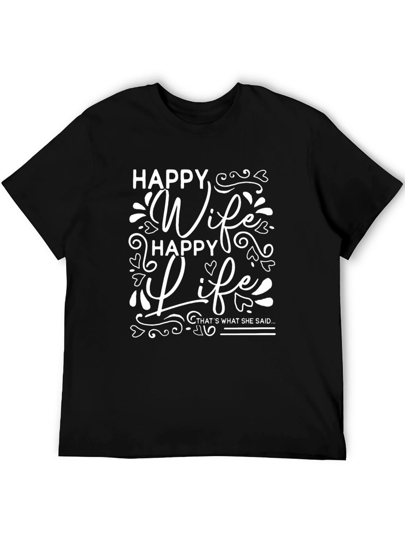 Black Happy Wife Happy Life Graphic Tee view 5