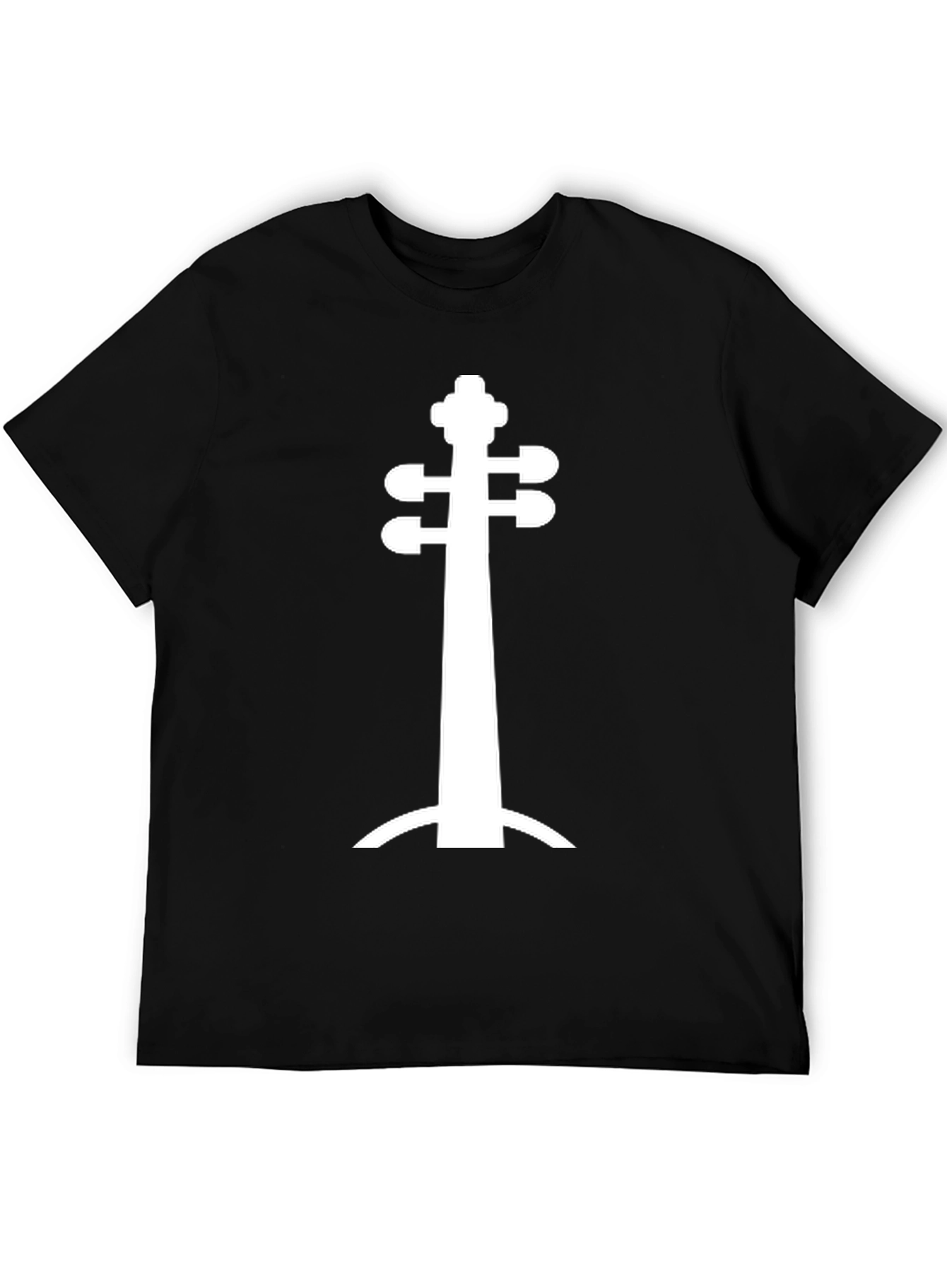 Black Unique String Instrument Silhouette Black T-Shirt view 5