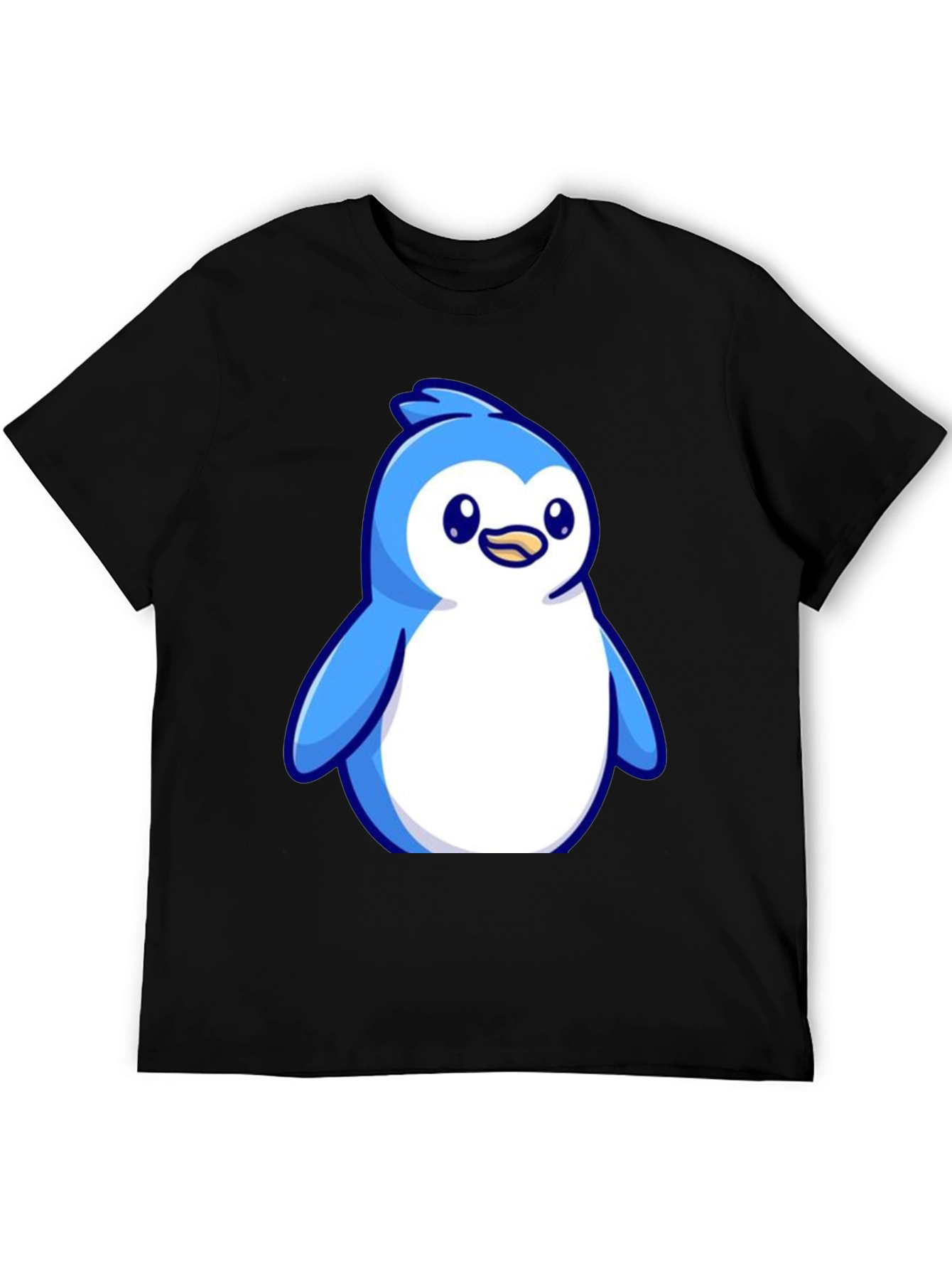 Black Cute Penguin Graphic Tee - Soft Cotton Blend view 5
