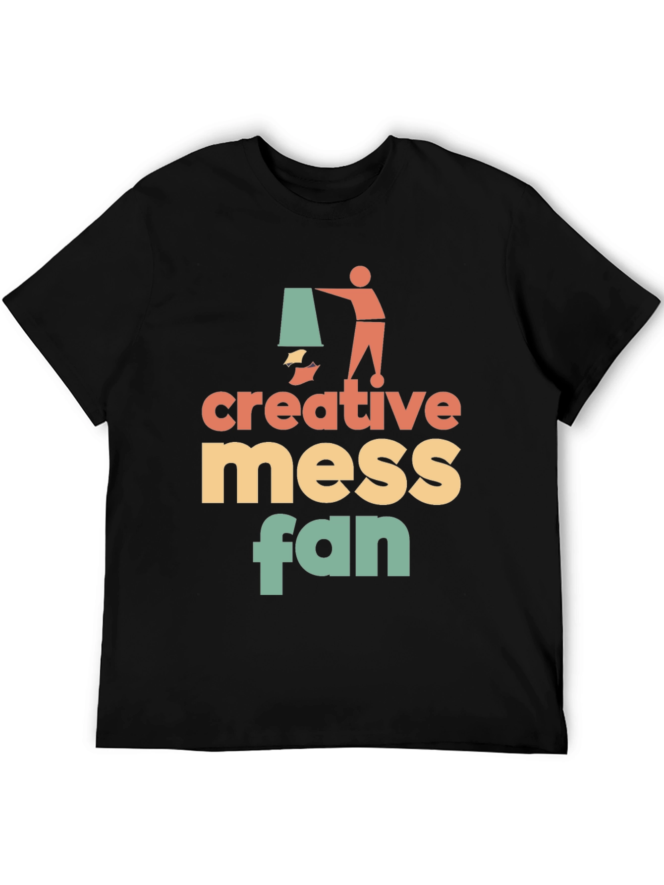 Black Creative Mess Fan Graphic T-Shirt - Stylish & Unique! view 5