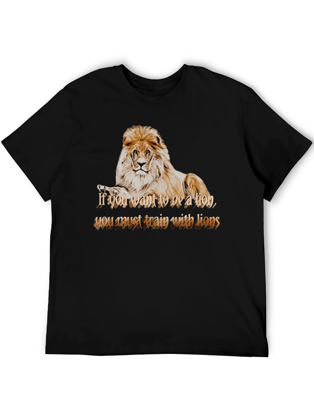 Black Lion Motivation Graphic Tee - Train With Lions T-Shirt view 5