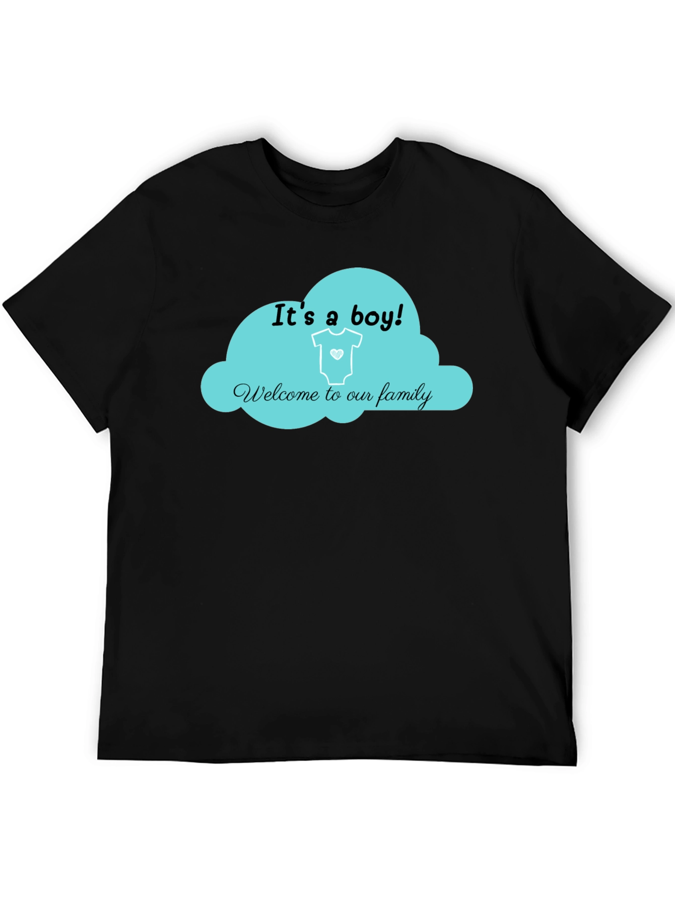 Black It's a Boy! T-Shirt - Baby Shower Gift view 5