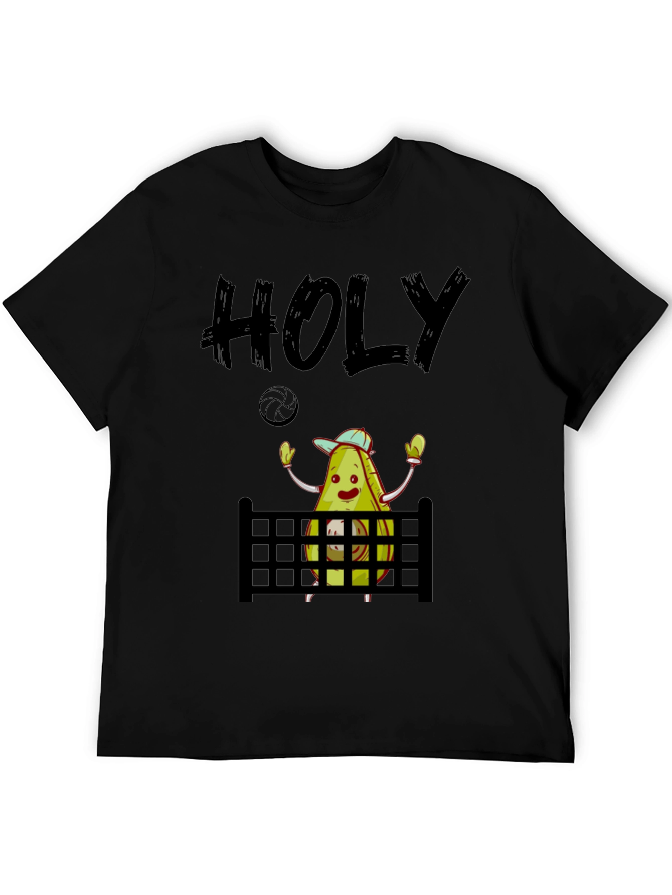 Black Holy Guacamole Volleyball T-Shirt view 5