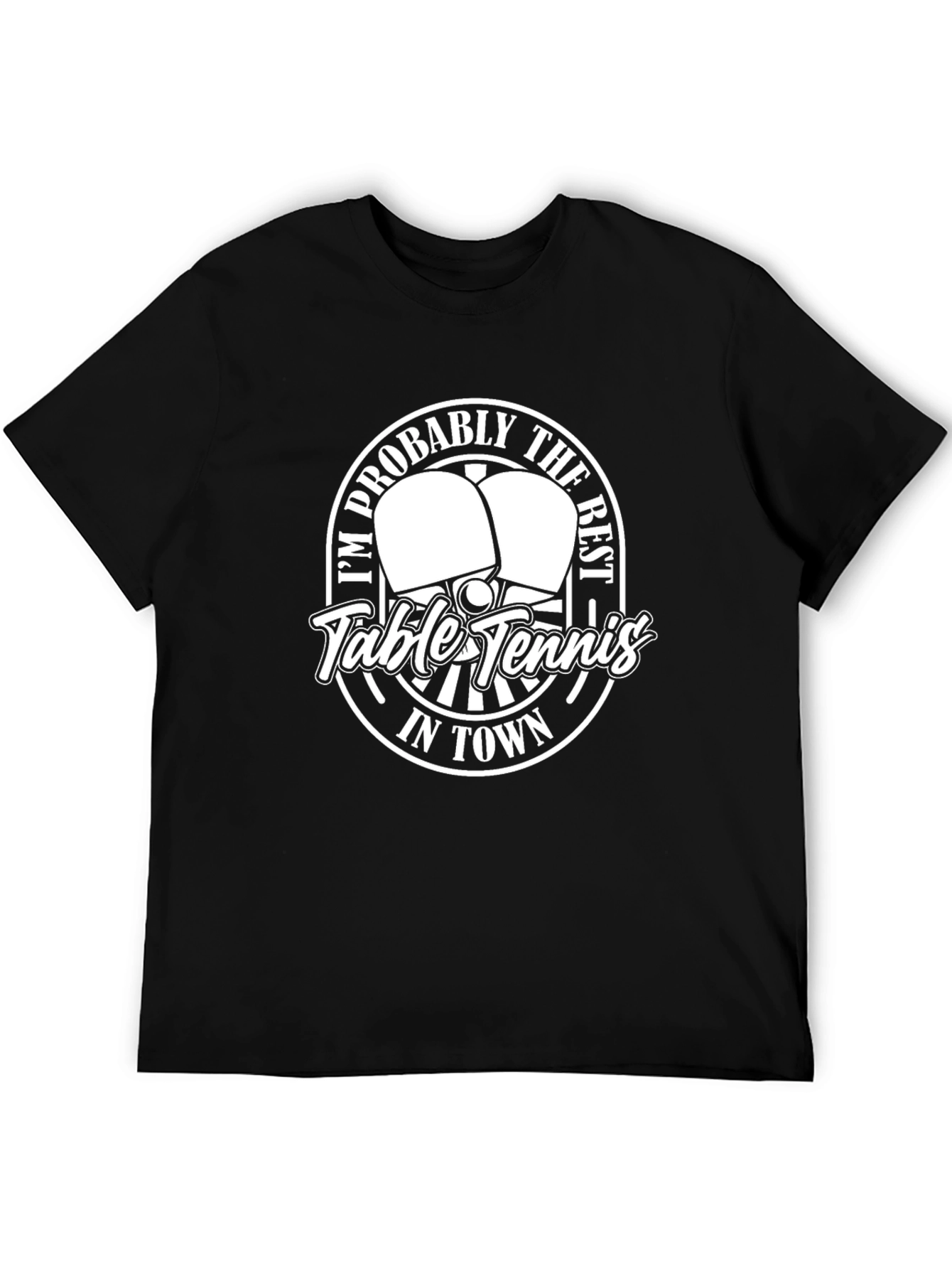 Black Table Tennis Graphic T-Shirt - Best in Town Design view 5