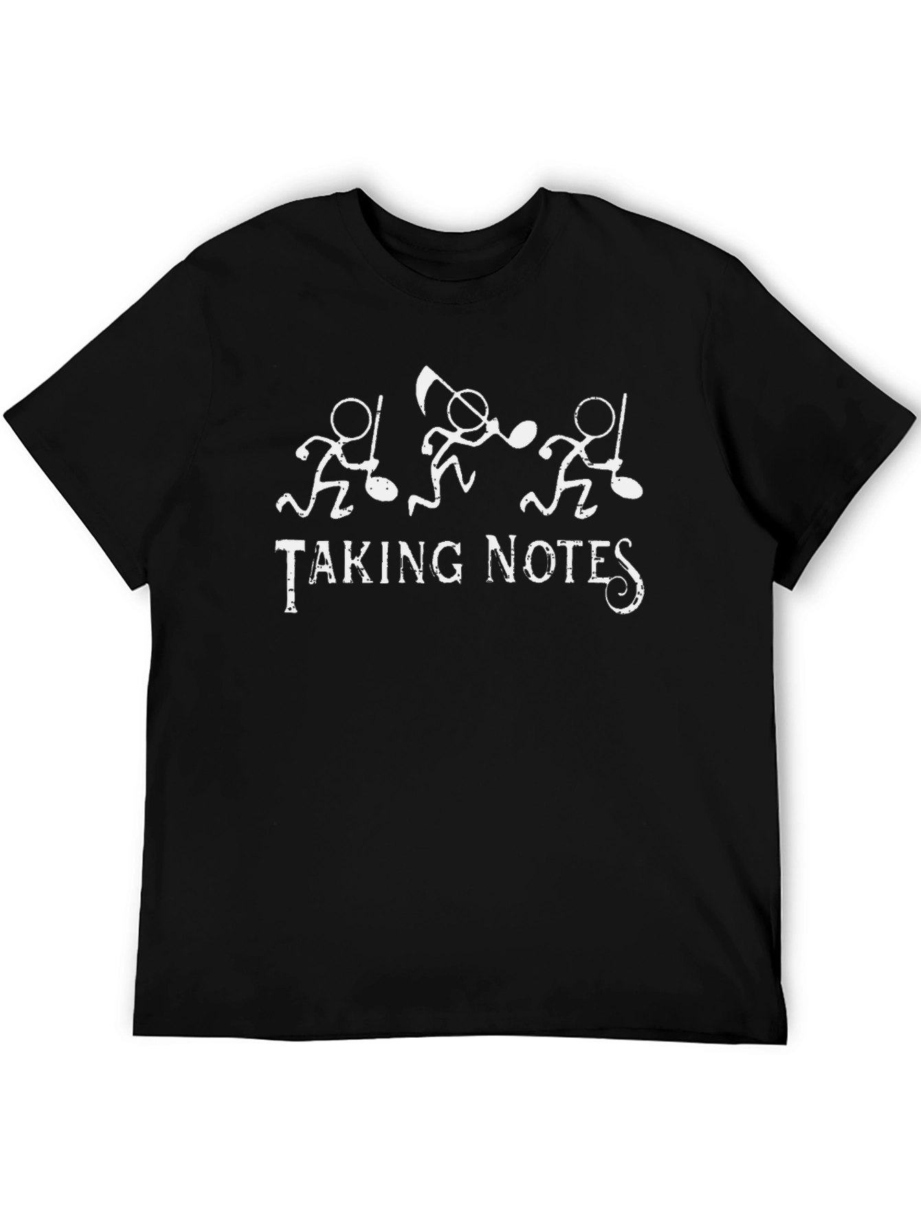 Black Taking Notes Funny Music T-Shirt view 5