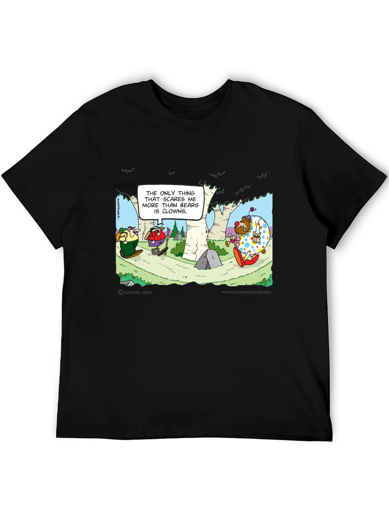 Black Clowns vs Bears T-Shirt: Cartoon Humor Tee view 5