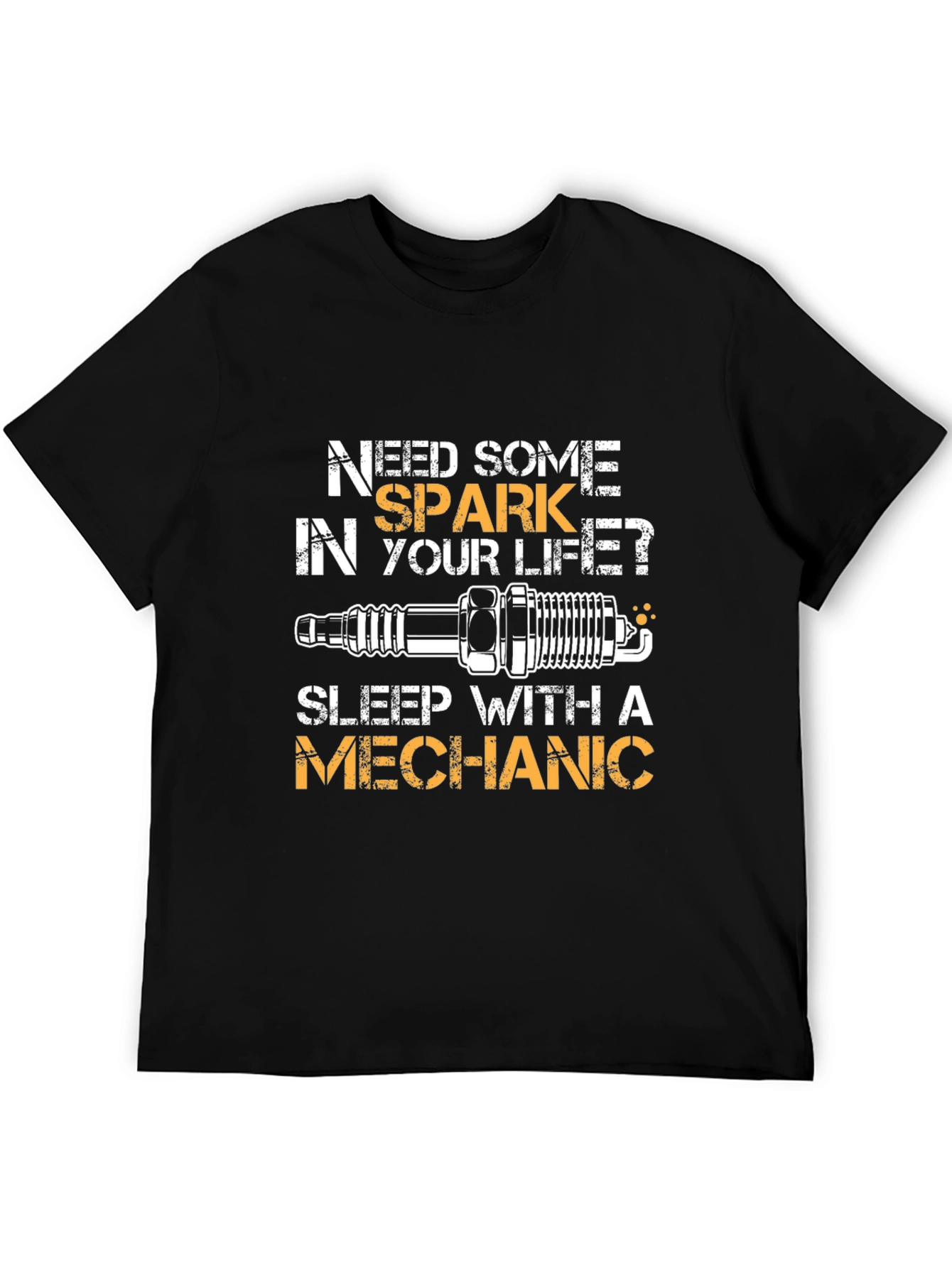 Black Need Some Spark Mechanic T-Shirt - Funny Auto Repair Tee view 5