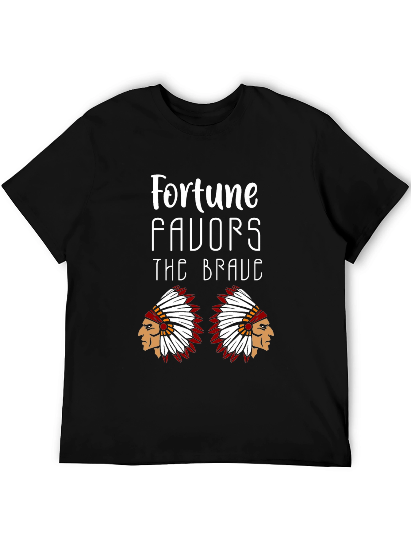 Black Fortune Favors the Brave Graphic Tee view 5