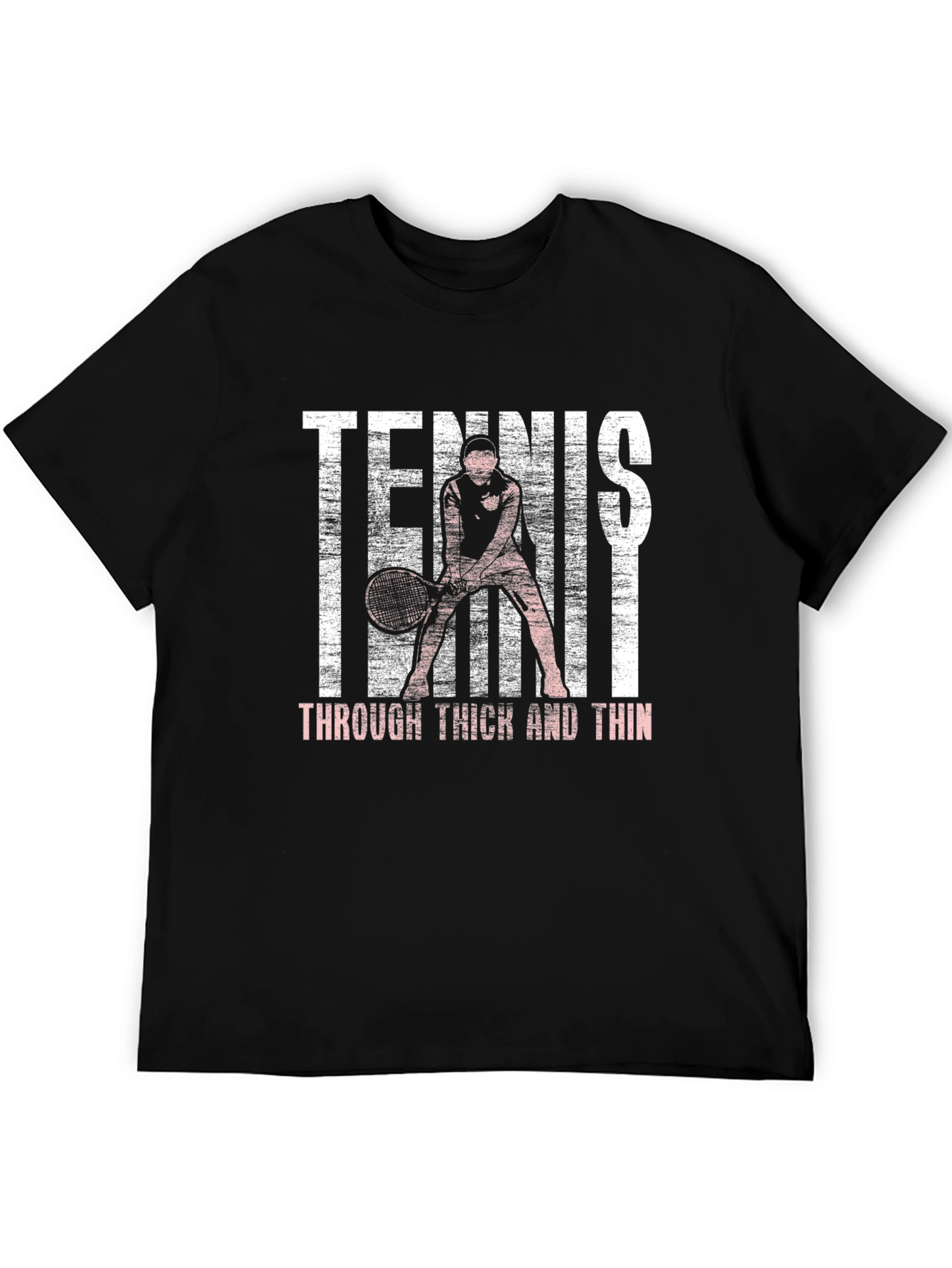 Black Tennis Through Thick and Thin Graphic Tee view 5
