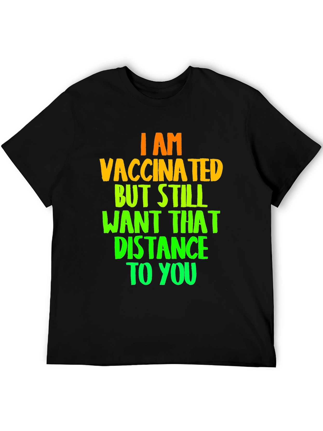 Black Vaccinated Distance T-Shirt view 5