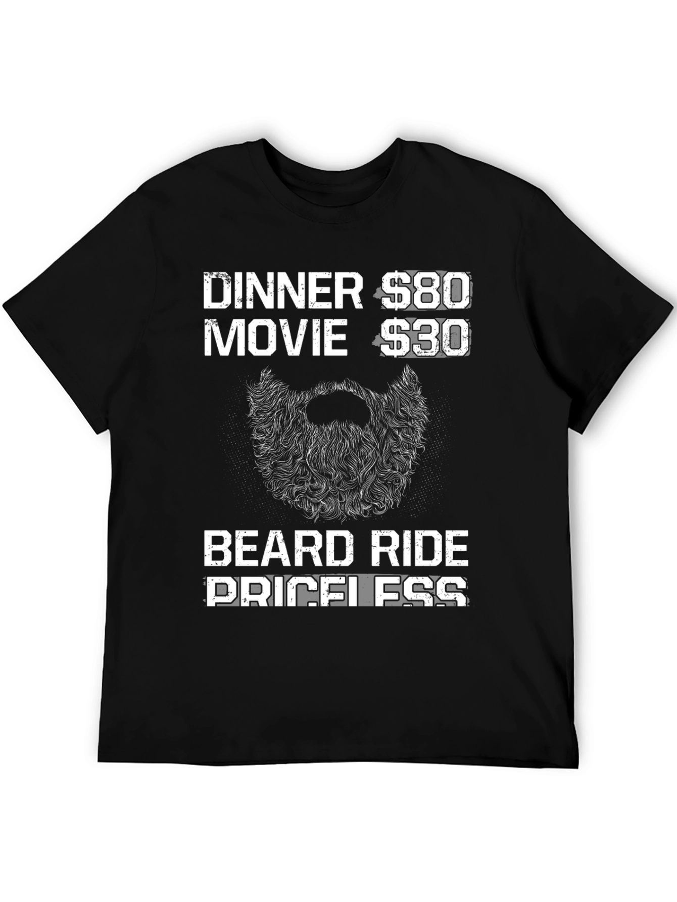 Black Beard Ride Priceless Men's Black T-Shirt view 5