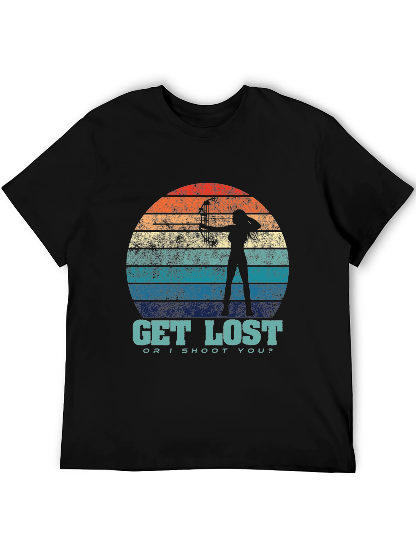 Black Get Lost Archer Graphic T-Shirt view 5
