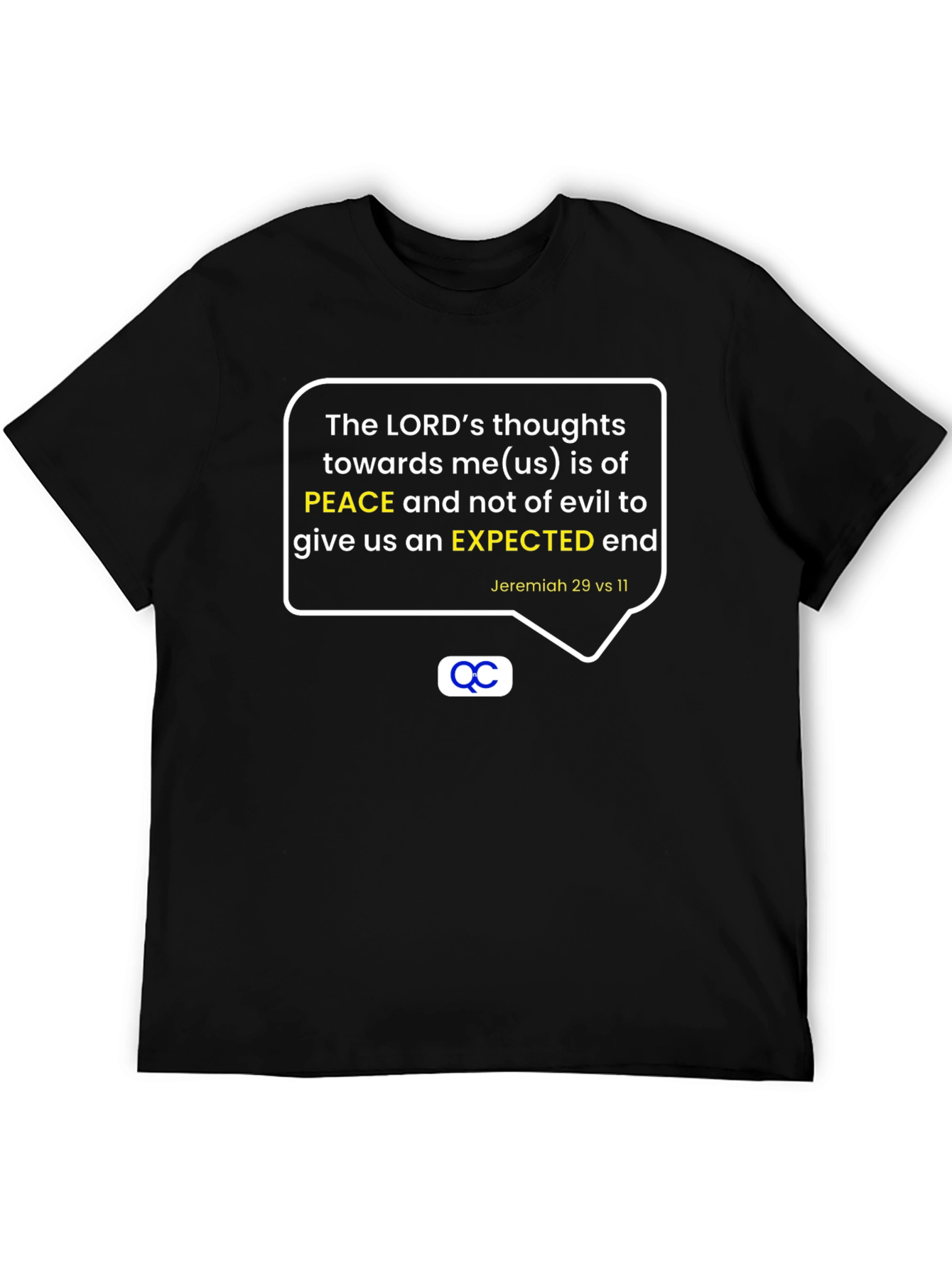Black Peaceful Purpose T-Shirt - Christian Apparel view 5
