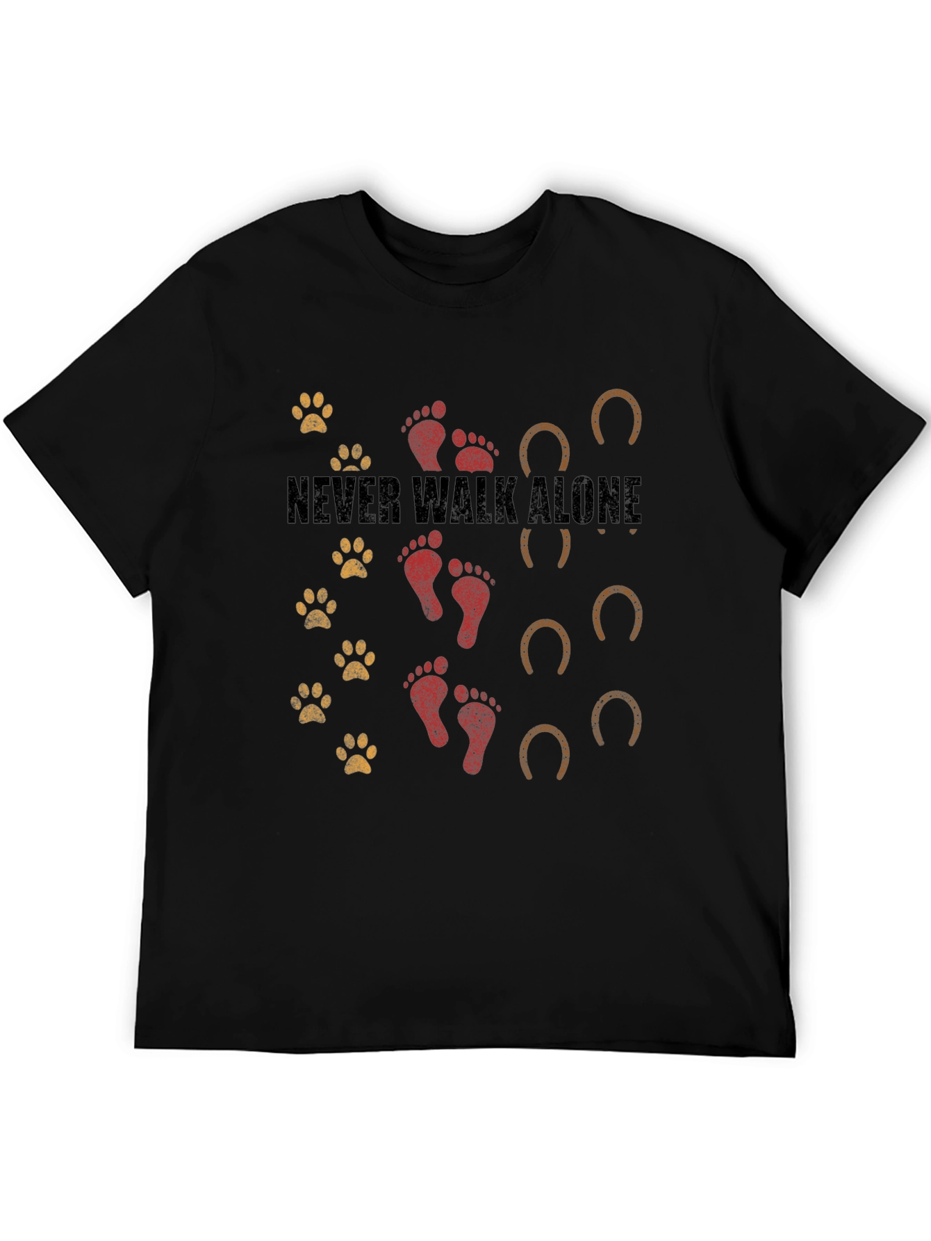 Black Never Walk Alone Graphic Print Tee view 5
