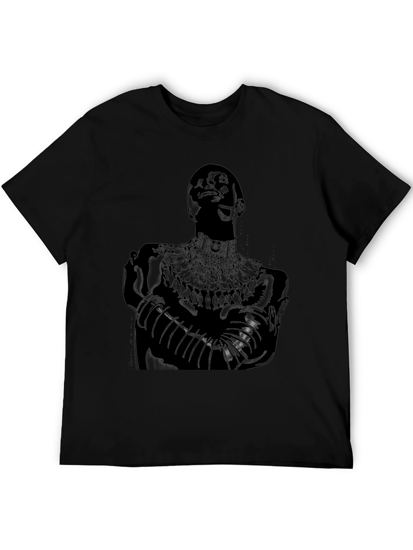 Black Black T-Shirt with Figure Graphic view 5