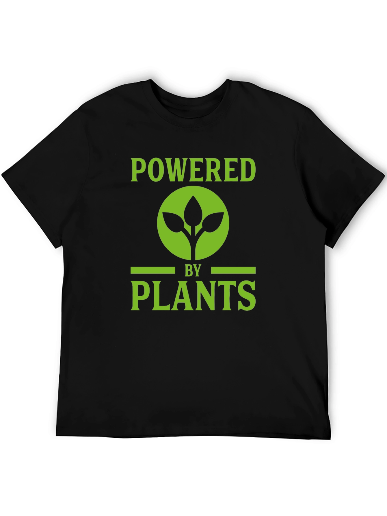 Black Powered by Plants Graphic Tee - Vegan Lifestyle view 5