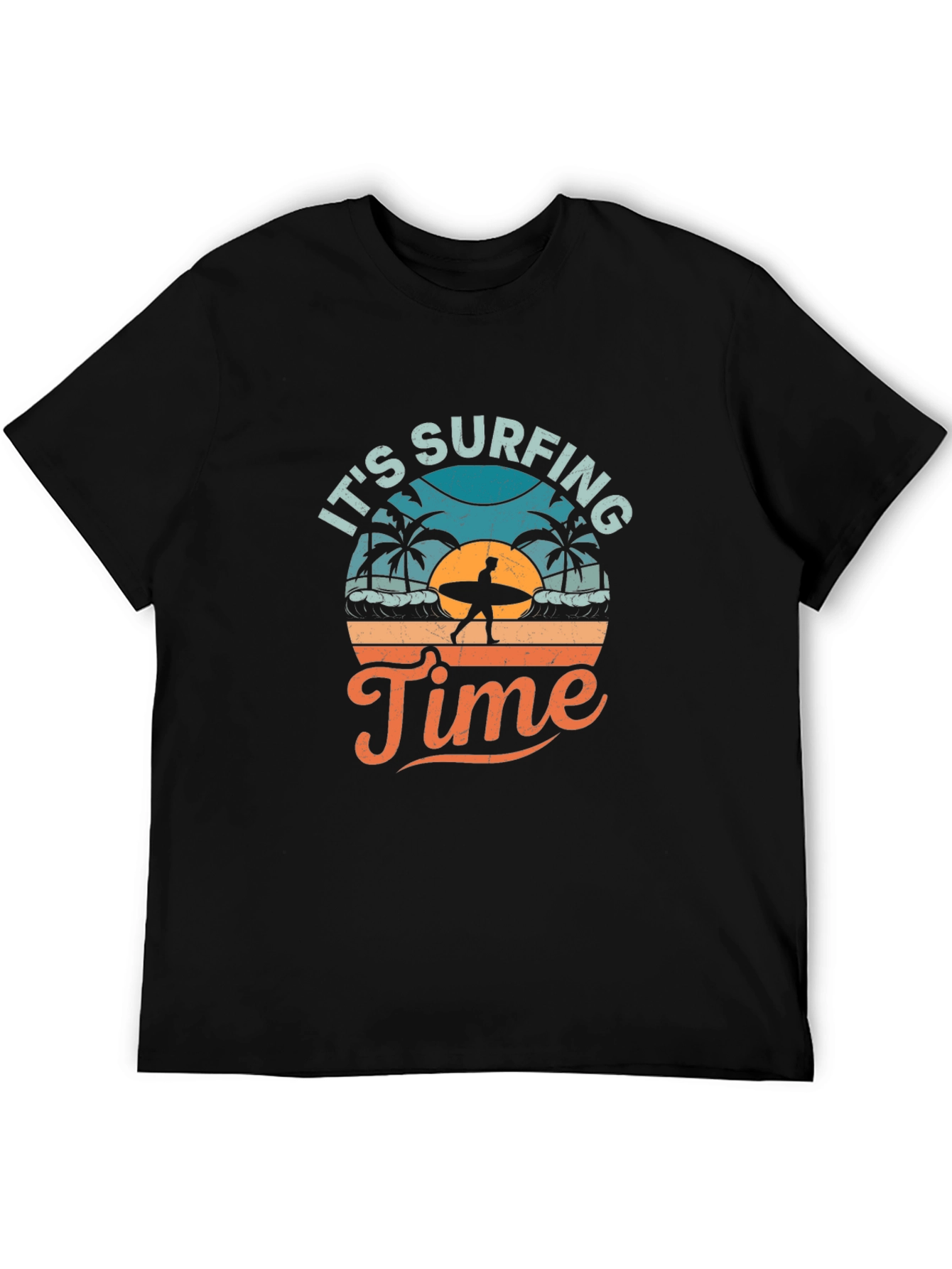 Black It's Surfing Time Graphic Tee view 5