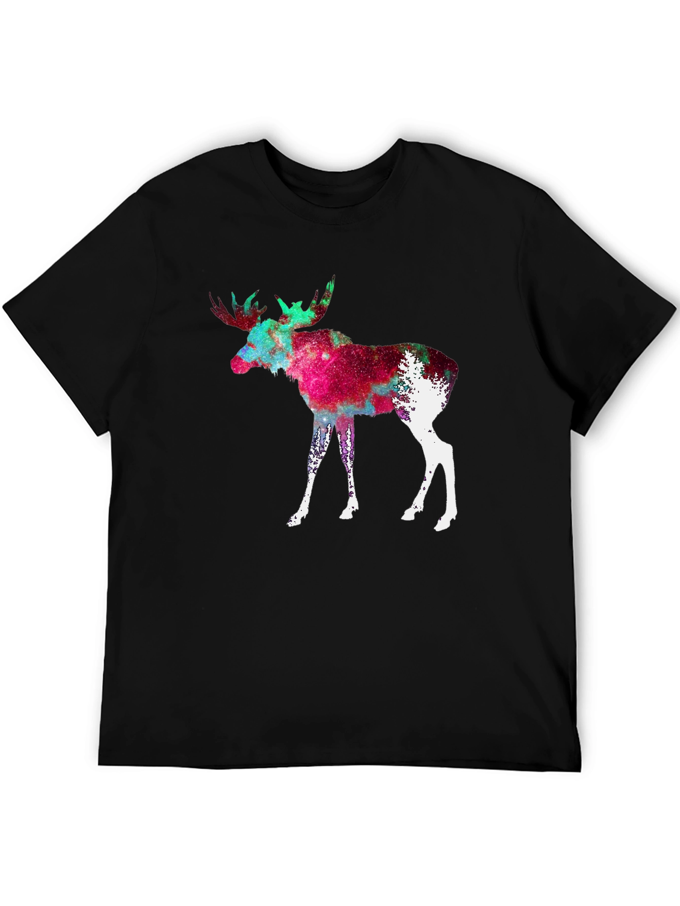 Black Cosmic Moose Graphic Tee - Black view 5