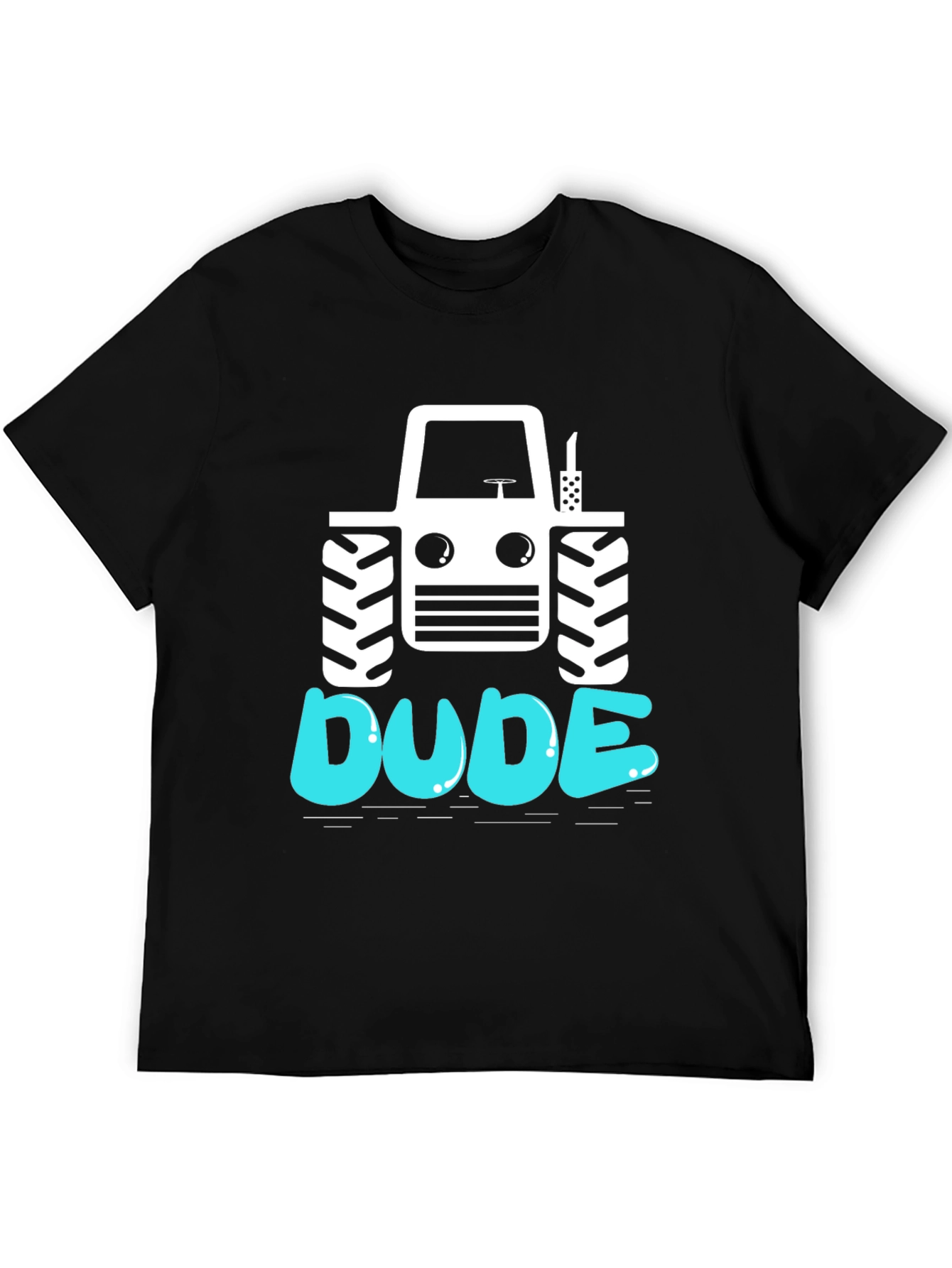 Black Dude Tractor Graphic Tee - Black Cotton T-Shirt view 5
