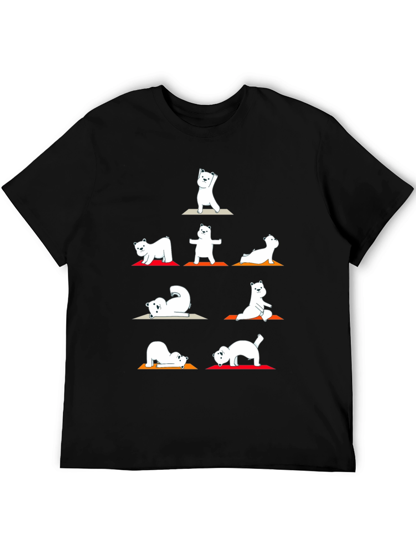 Black Yoga Bear Graphic T-Shirt - Black view 5