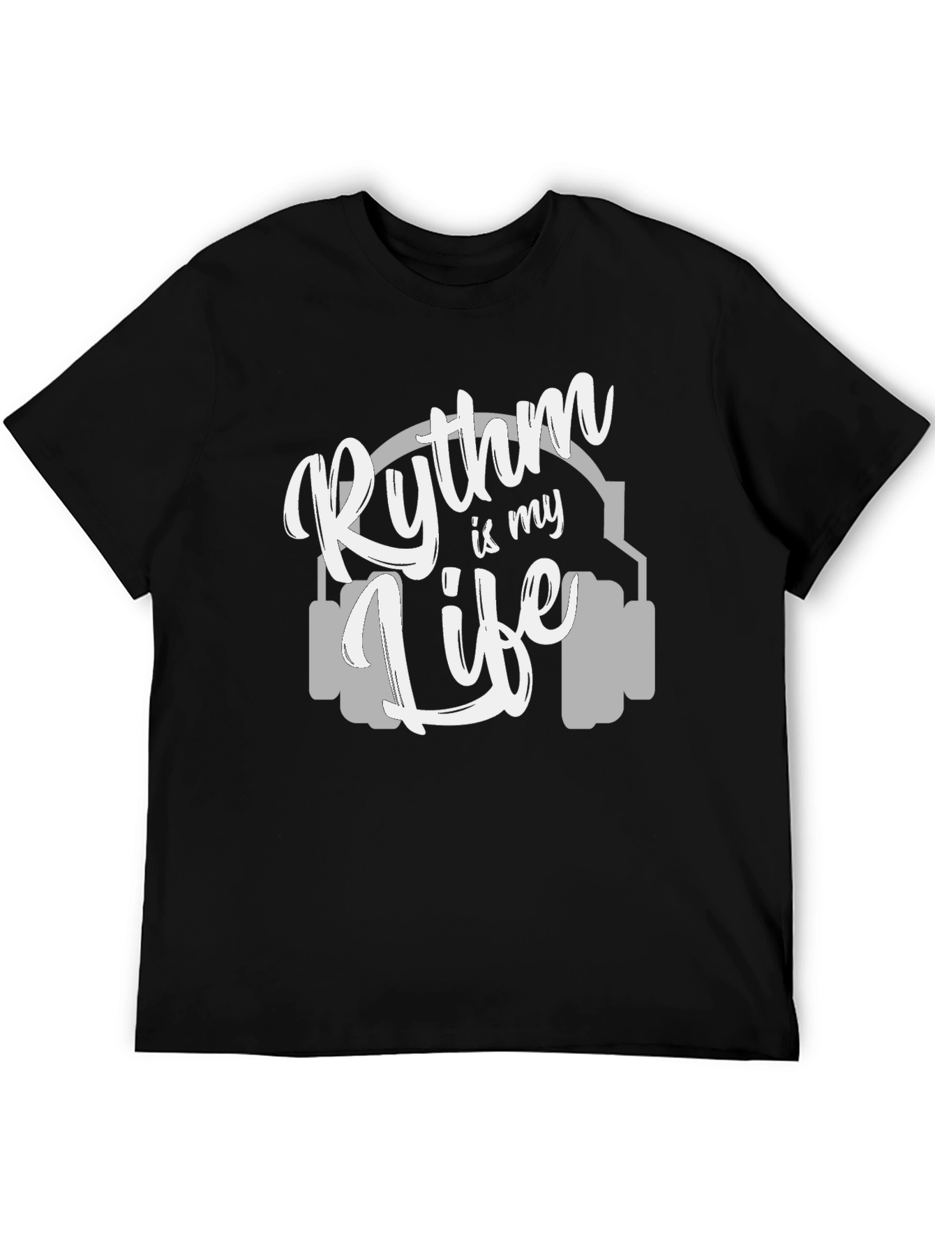 Black Rhythm is My Life Graphic Tee - Music Lover's T-Shirt view 5