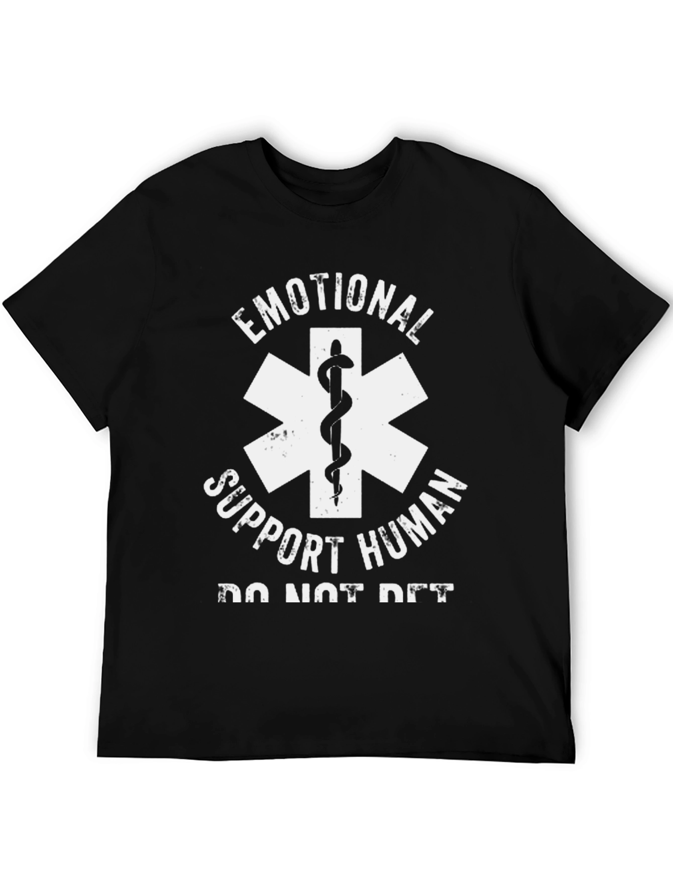 Black Emotional Support Human T-Shirt - Funny EMT Design view 5