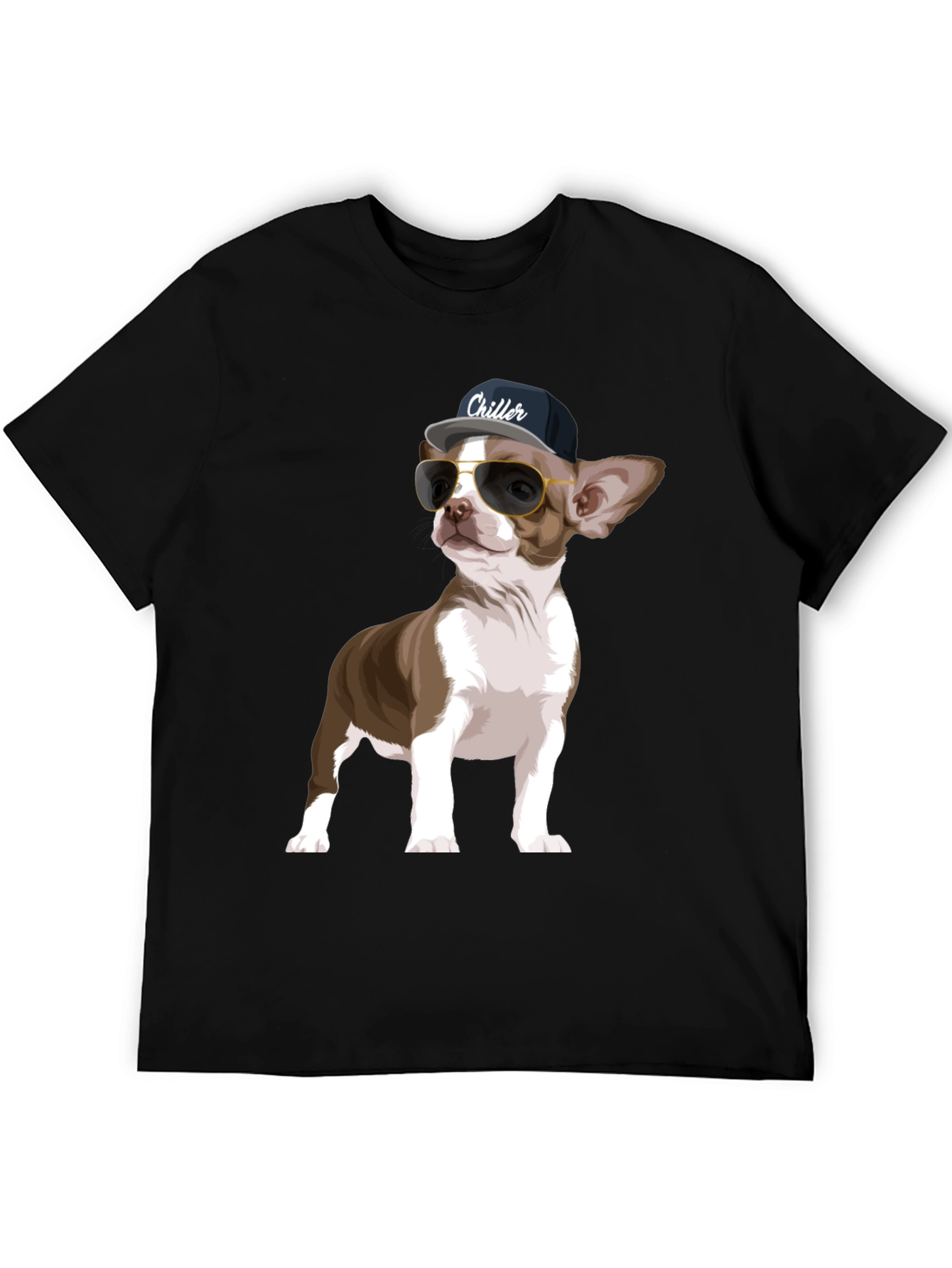 Black Cool Chihuahua Graphic T-Shirt view 5