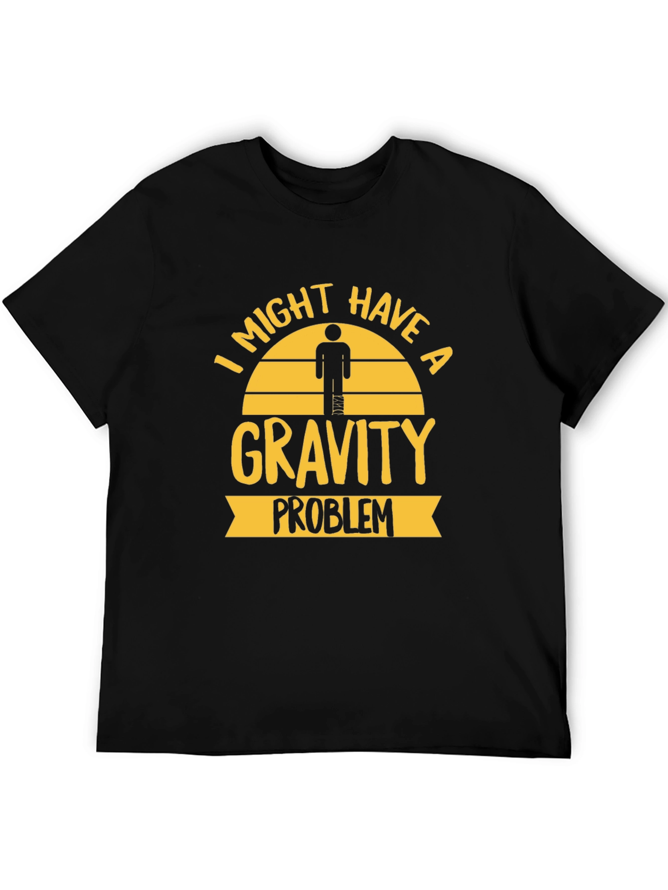 Black Gravity Problem Humor Graphic Tee view 5