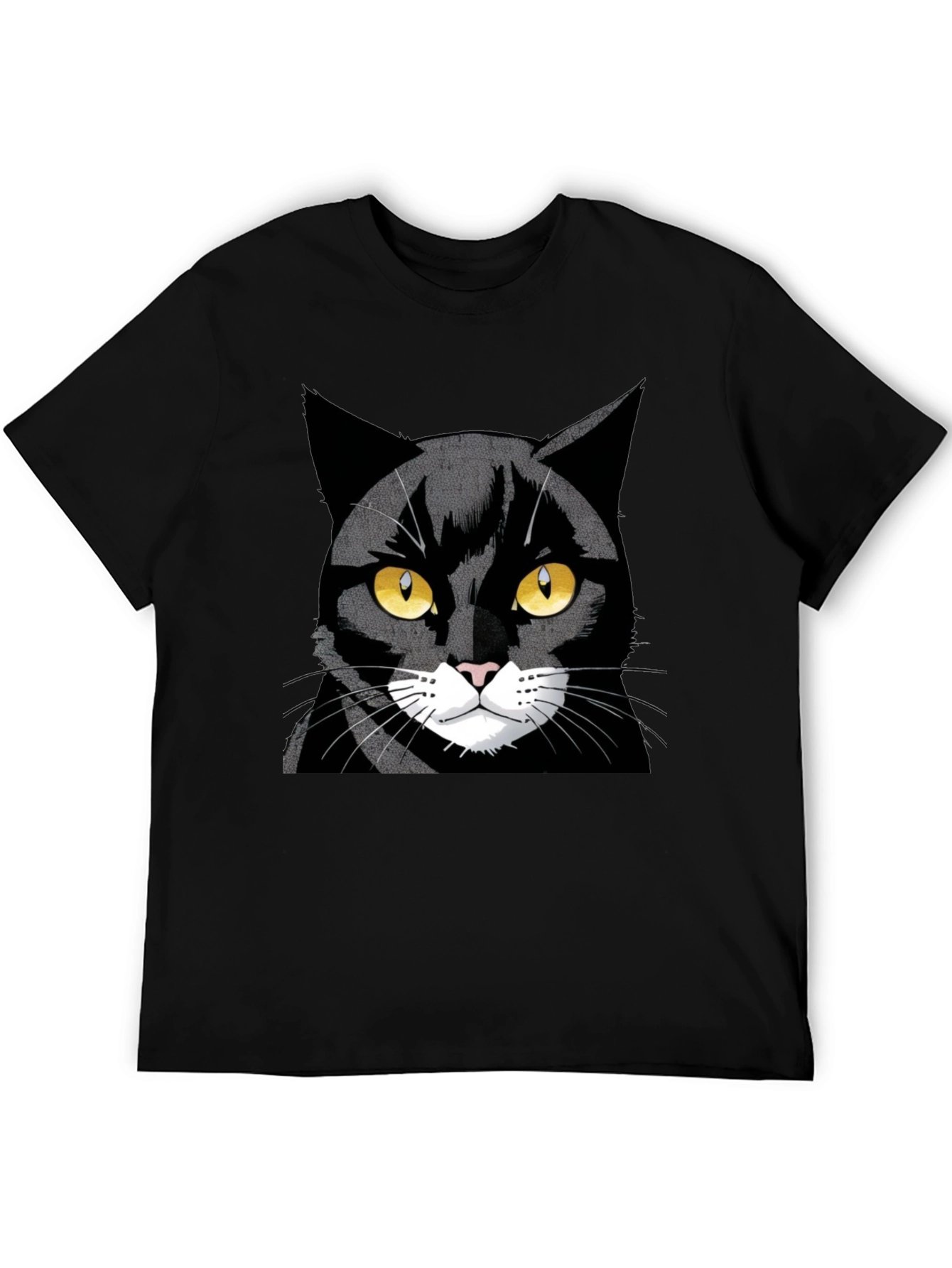 Black Cool Black Cat Graphic Tee view 5