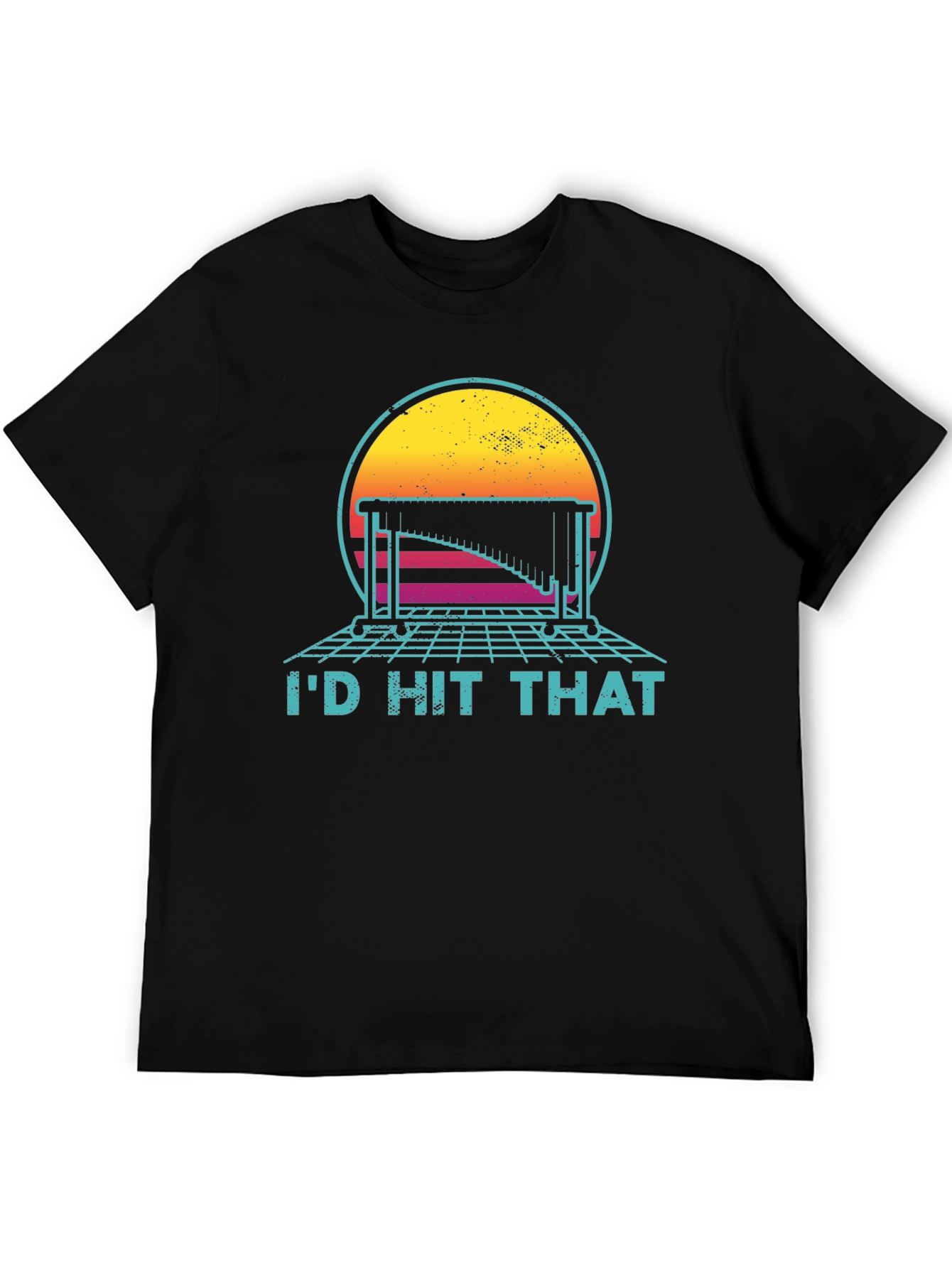 Black Retro Music T-Shirt - I'd Hit That Tee view 5