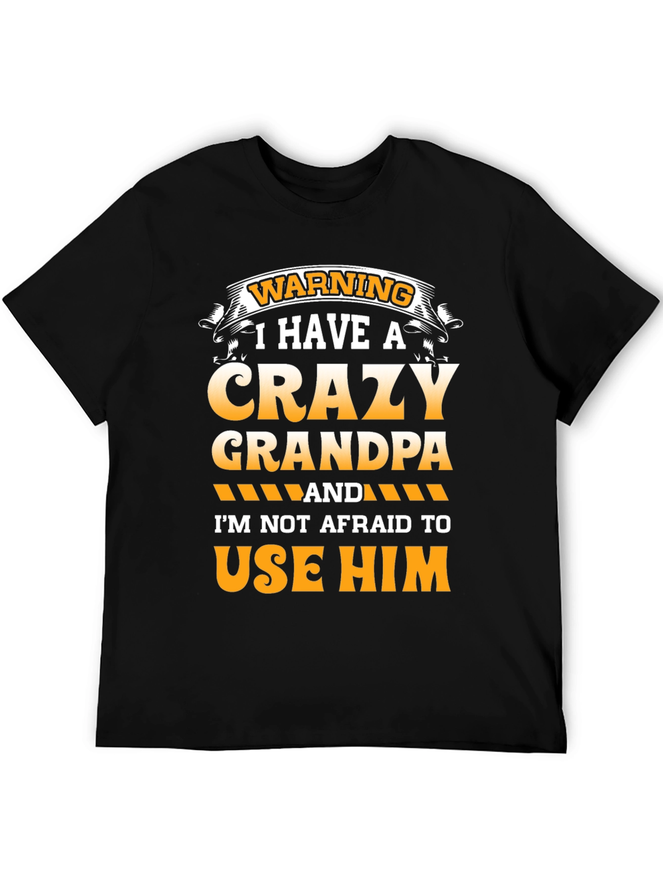 Black Crazy Grandpa T-Shirt - Warning Graphic Tee view 5