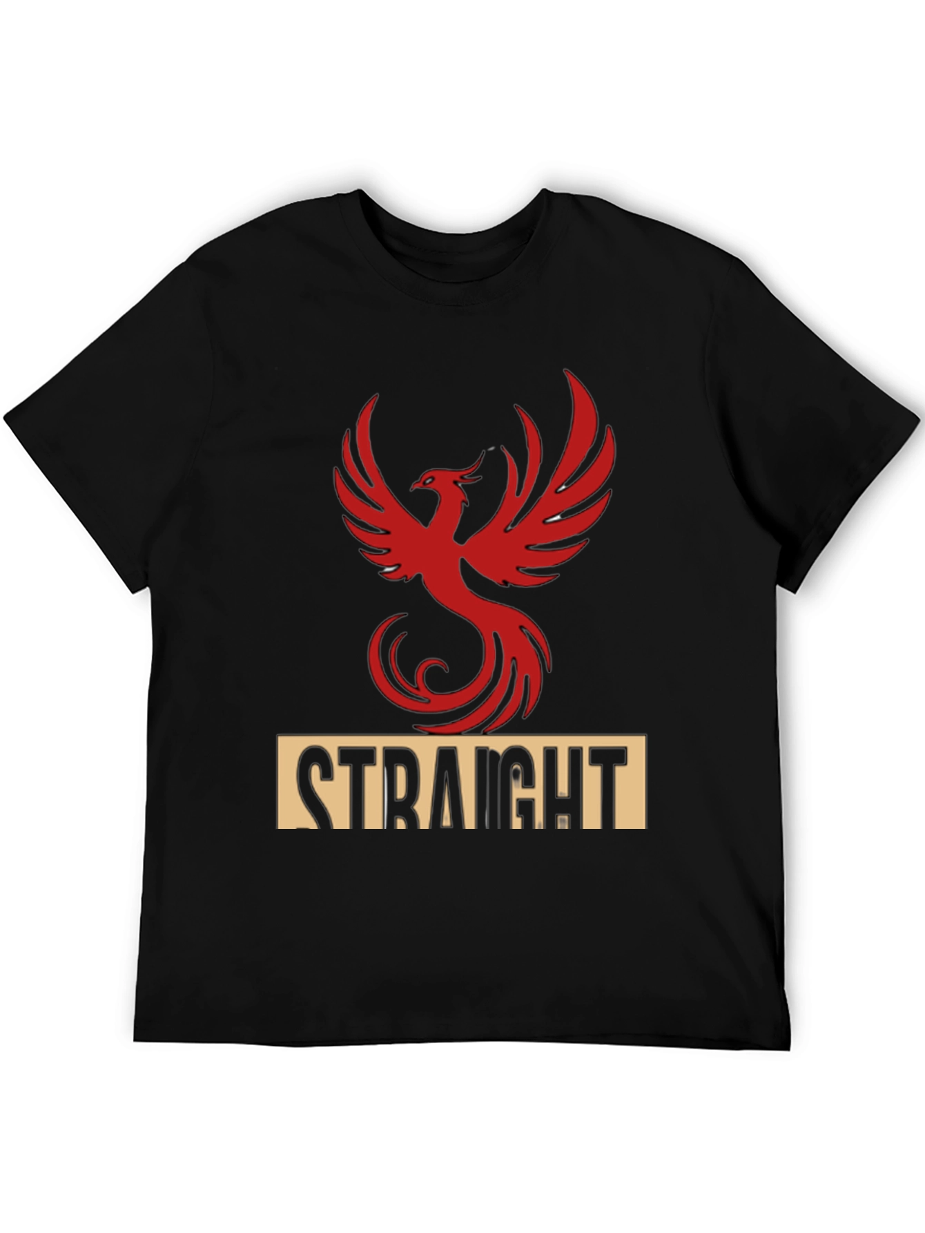 Black Straight Phoenix Graphic Tee - Bold Statement T-Shirt view 5